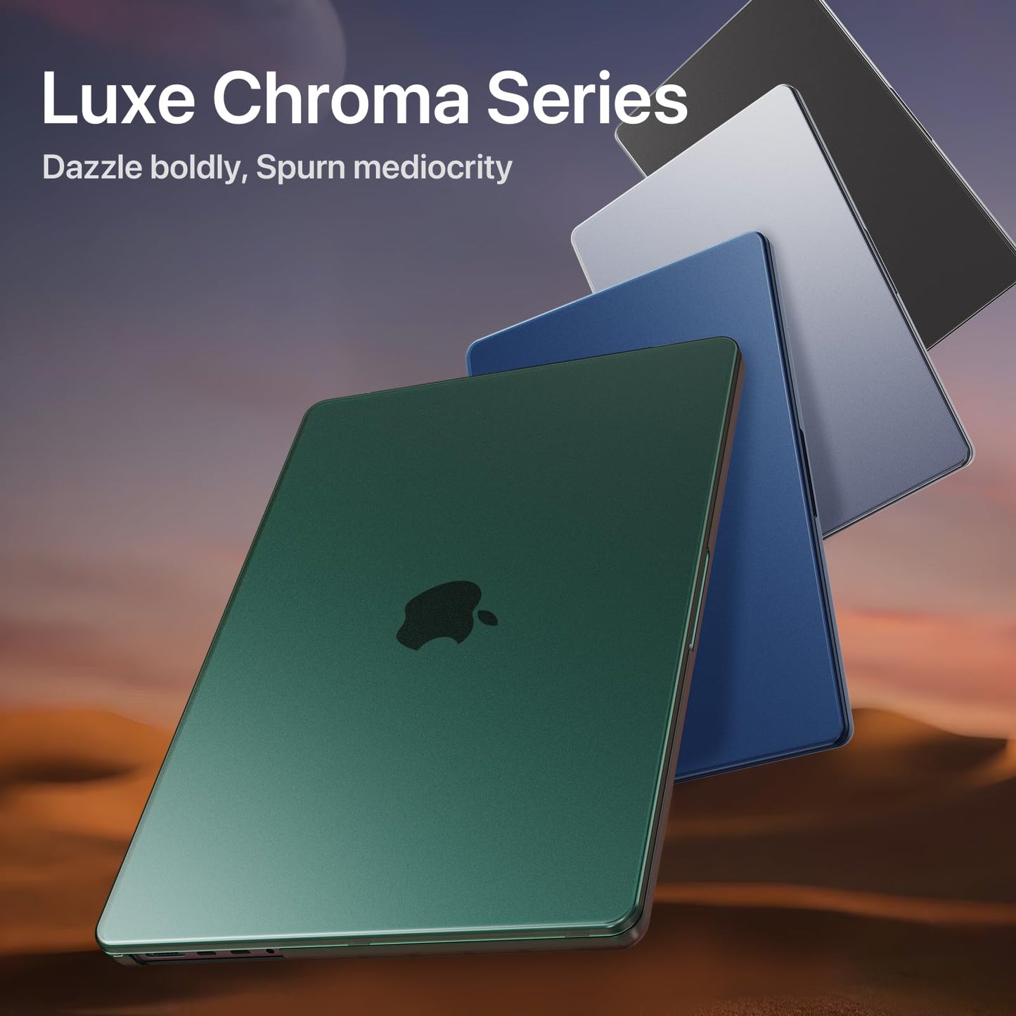 Soonjet Luxe Chroma for MacBook Pro 14 inch Case | M5 M4 M3 M2 M1 Pro/Max 2026-2021 | Protective Hard Shell Laptop Cover | Turquoise Green Clear