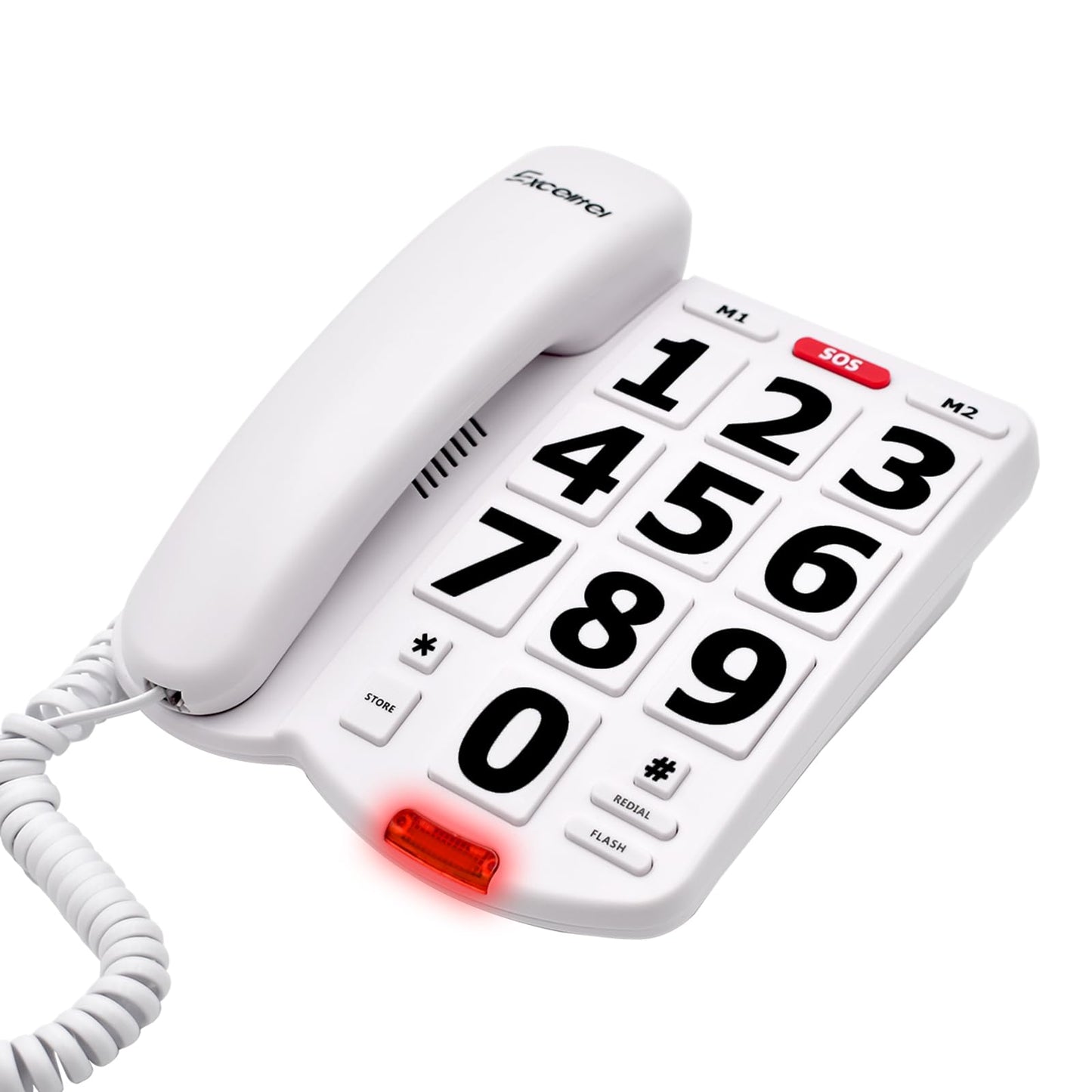 Excelltel Landline Phones for Seniors, Adjustability Features, One-Touch Dialling,Big Button Phone for Seniors, Hard of Hearing Retro Telephone Corded Phones, with Handsfree Function (EX-LD-265)