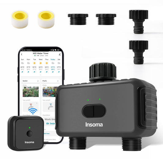 Automatic Irrigation System Controller Smart Hose Watering Timer with 2 Outlet (Plastics Inlet & Plastics Outlet)