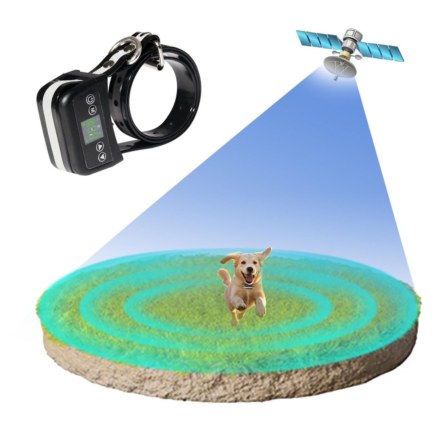 Dog Wireless Fence GPS Pet Containment System, Adjustable Control Range, Wireless Charging Electric Dog Fence, Fully Sealed Waterproof Rechargeable Dog Fence Collar