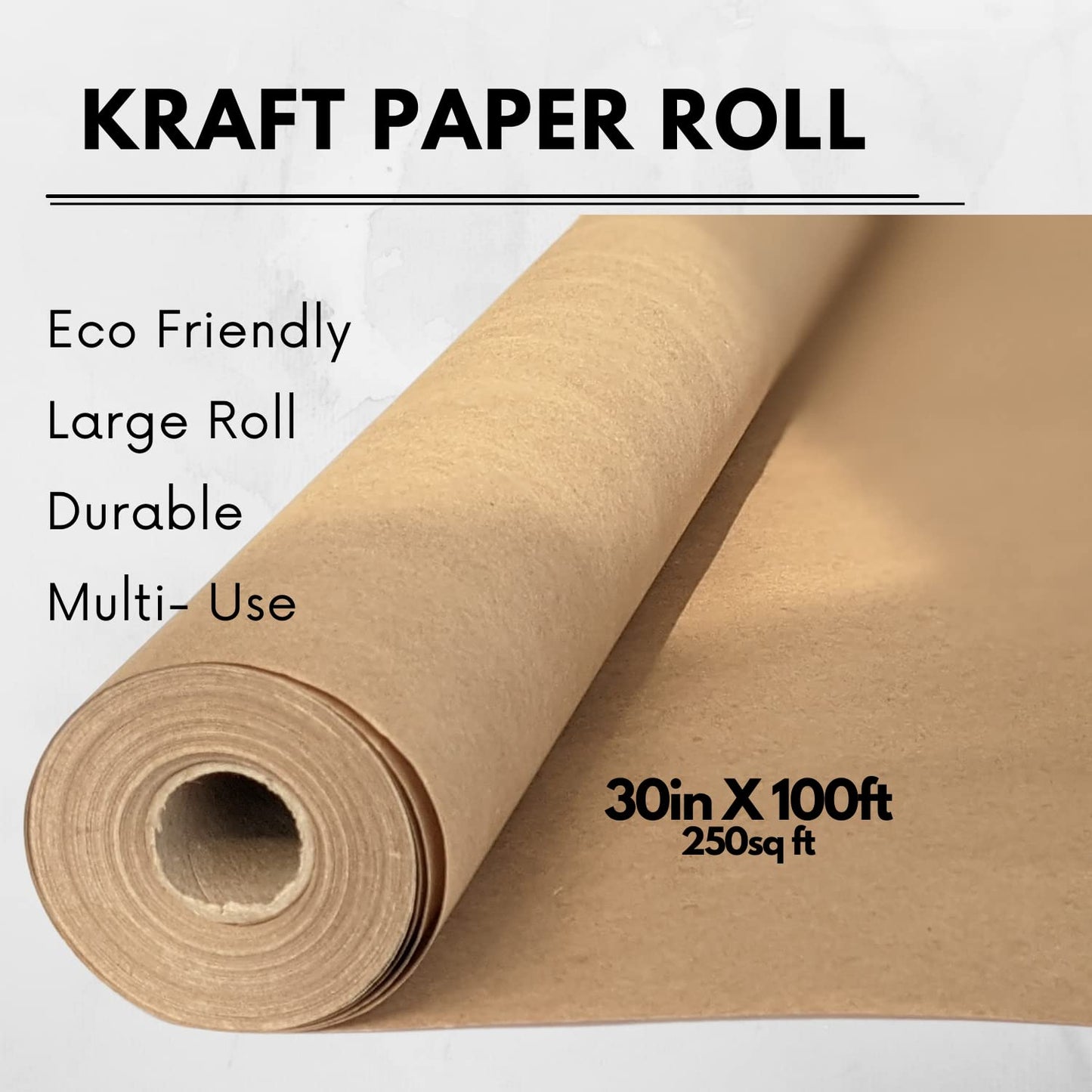 Ofelia & Co. Kraft Wrapping Paper Roll Made of Recycled Materials, Durable Craft Paper for Packing, Arts and Crafts Uses, Elegant Gift Wrap for Any Occasions – 30 inch x 100 feet (1200 inch)