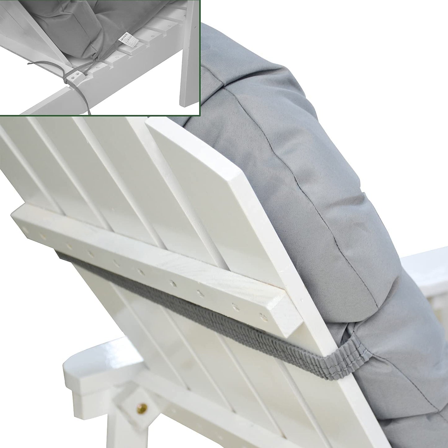 Adirondack Chair Cushion,Thickened Patio Chair Pad for Indoor and Outdoor, Water Proof and Fade-Resistant High Back Rocking Chair Cushion for Indoor and Outdoor,43.3 X 19.7 Inch (Light Gray)