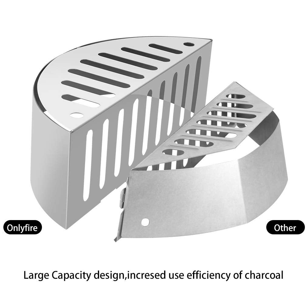 Onlyfire Stainless Steel Contoured Charcoal Basket Holders Fits Kettle Grill,2 pcs for a Set