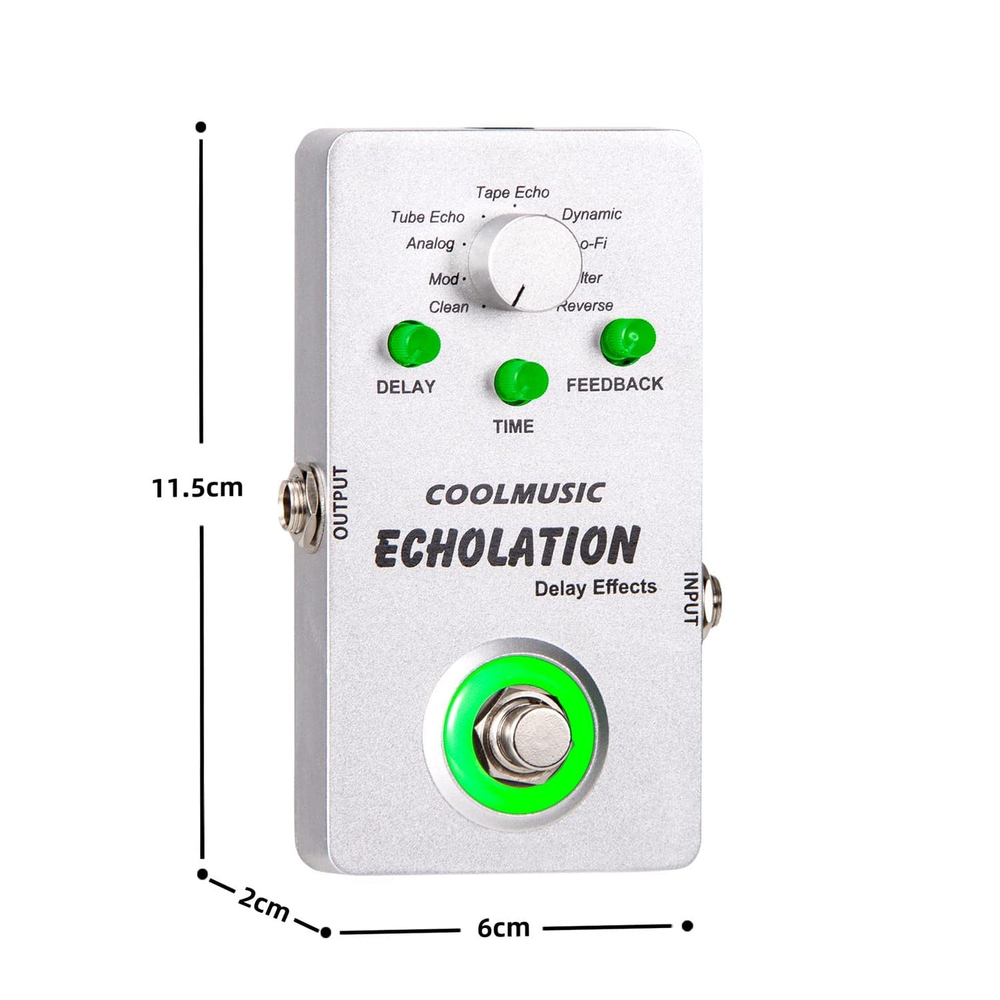 COOLMUSIC A-DE01 Echolation Digital Delay Pedal with 9 Effects…