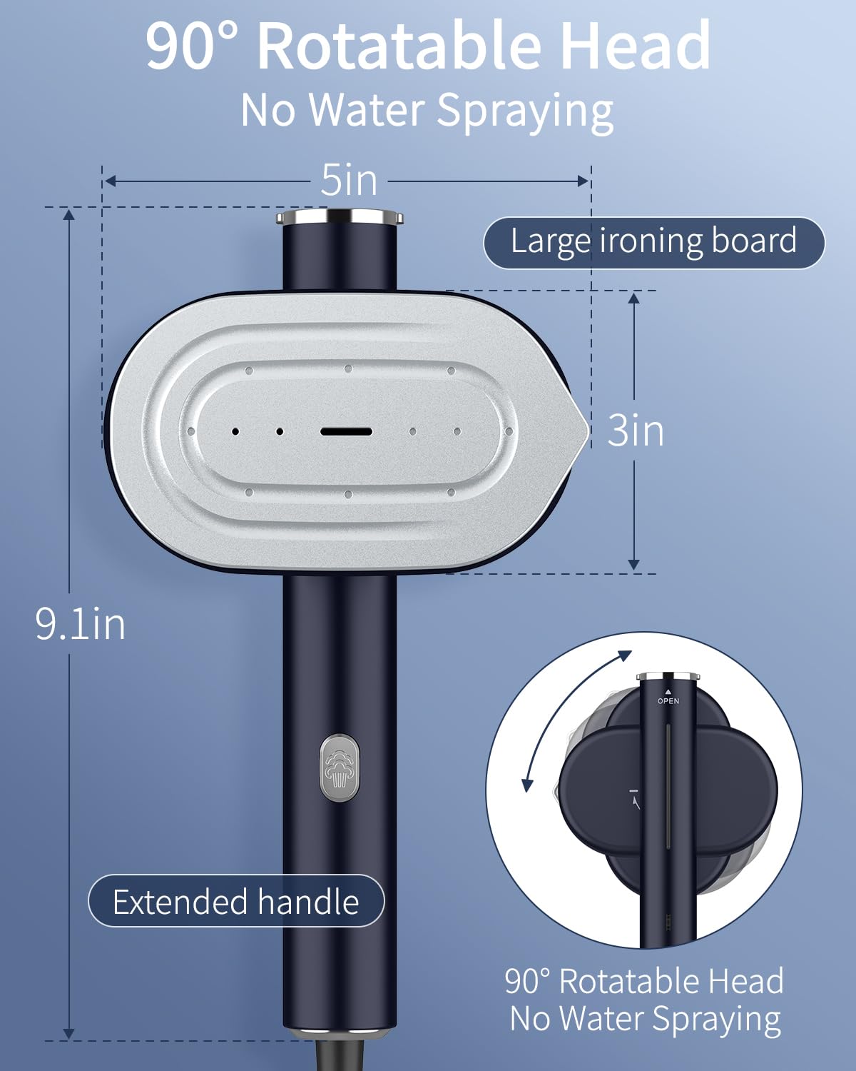 HULMAY Portable Steamer For Clothes Travel Mini Steamer and Iron Fast 10s Heat-Up, Horizontal and Vertical 1200W Effortless Wrinkle Removal, Garment Steamer and Iron for Travel Office Home(110-120V)