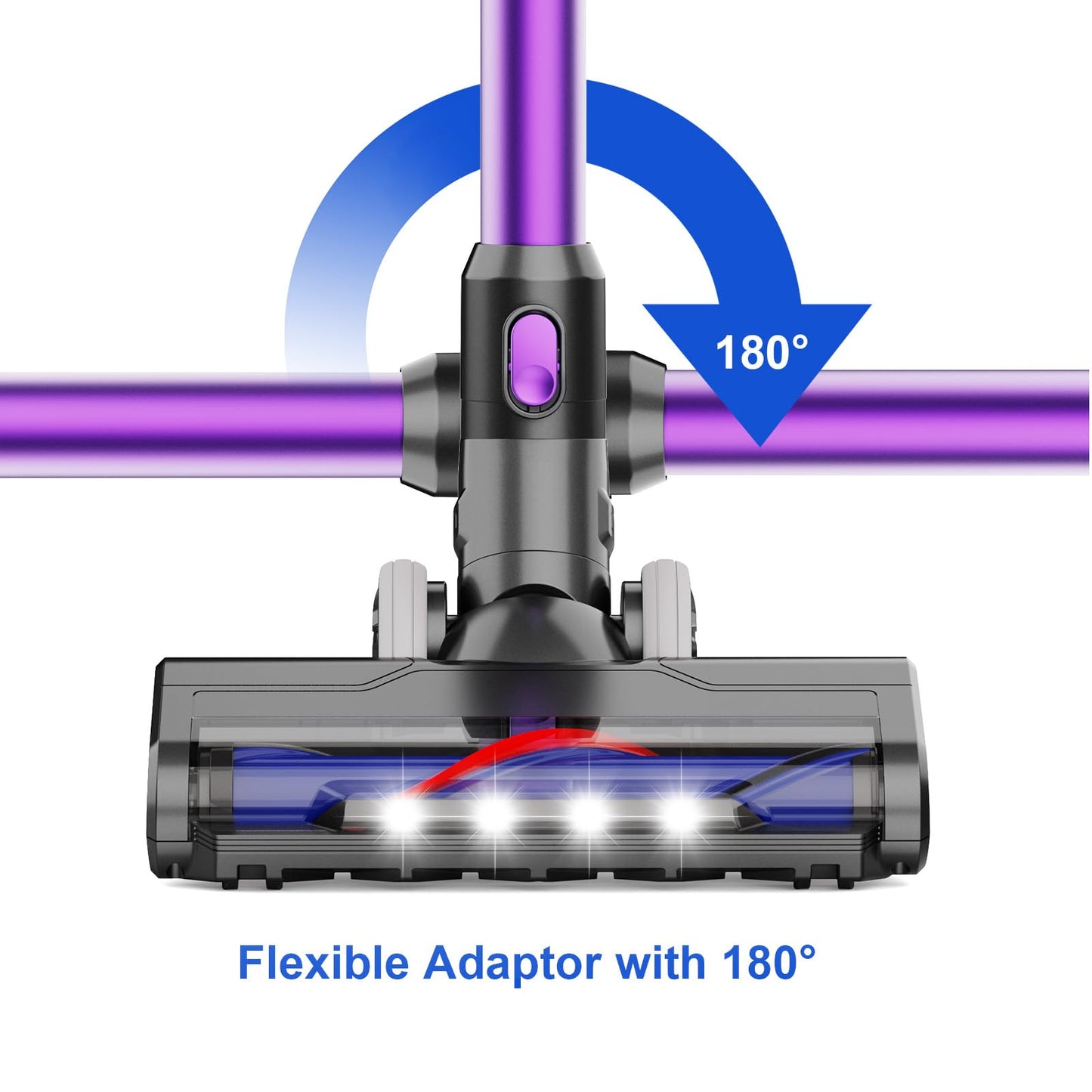 Upgraded Motorhead Vacuum Brush with Headlights for Dyson V6 DC59 DC61 DC74,Motorized Head Replacement Accessories or Parts for Tile,Small Carpet,Rug Cleaning.