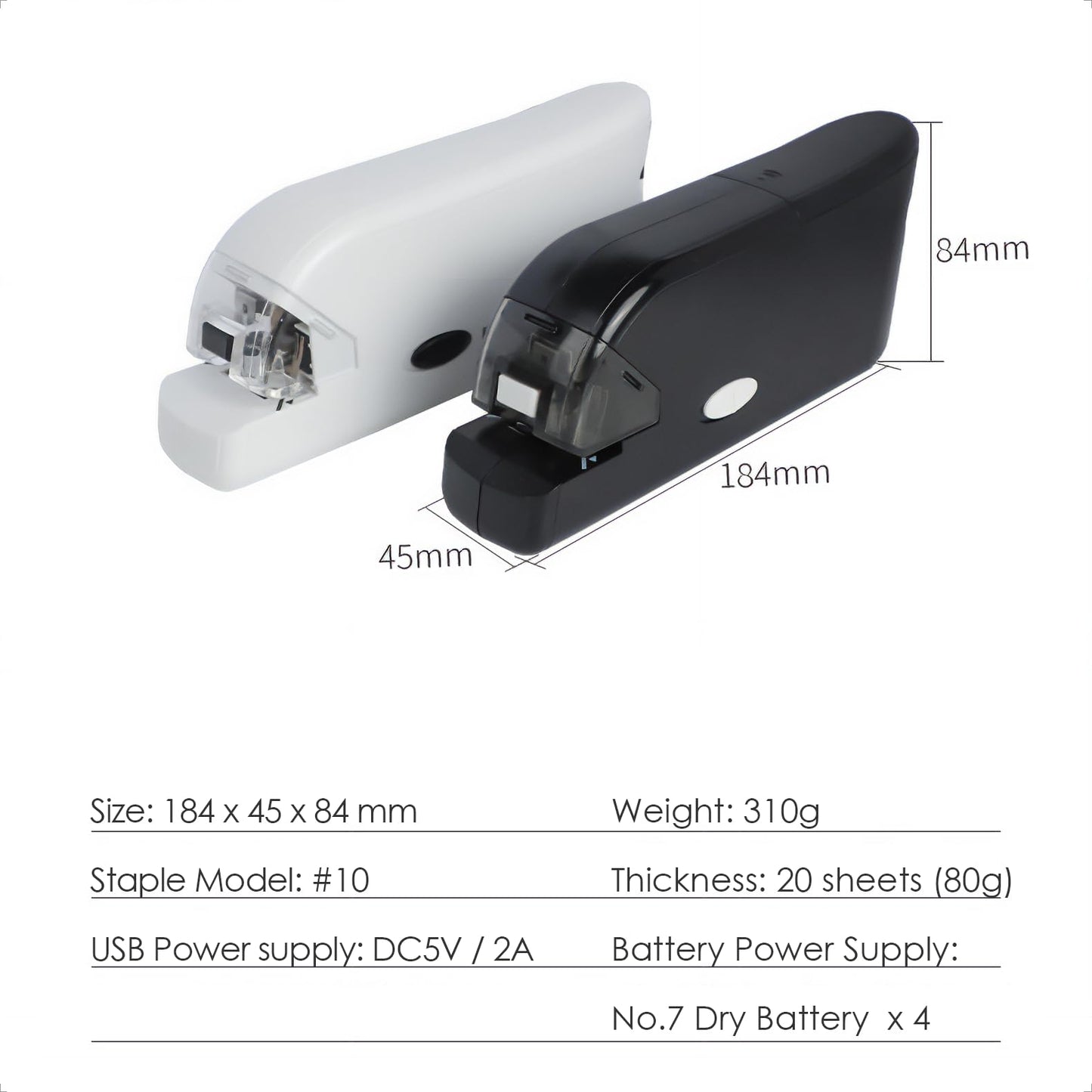 Kissdeer Electric Stapler with 1000 Staples & Staple Remover, Compact Palm-Sized Design, 20-Sheet Capacity, AC Adapter/Battery Powered, Ideal for School or Office Use, Fits No.10 Staples, White