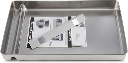 COSPARX Stainless Steel Reusable Litter Tray Compatible with Pet-Safe Scoop-Free Self-Cleaning Cat Litterbox - Never Absorbs Odor, Stains, or Rusts - Easy Cleaning Litter Tray Replacement