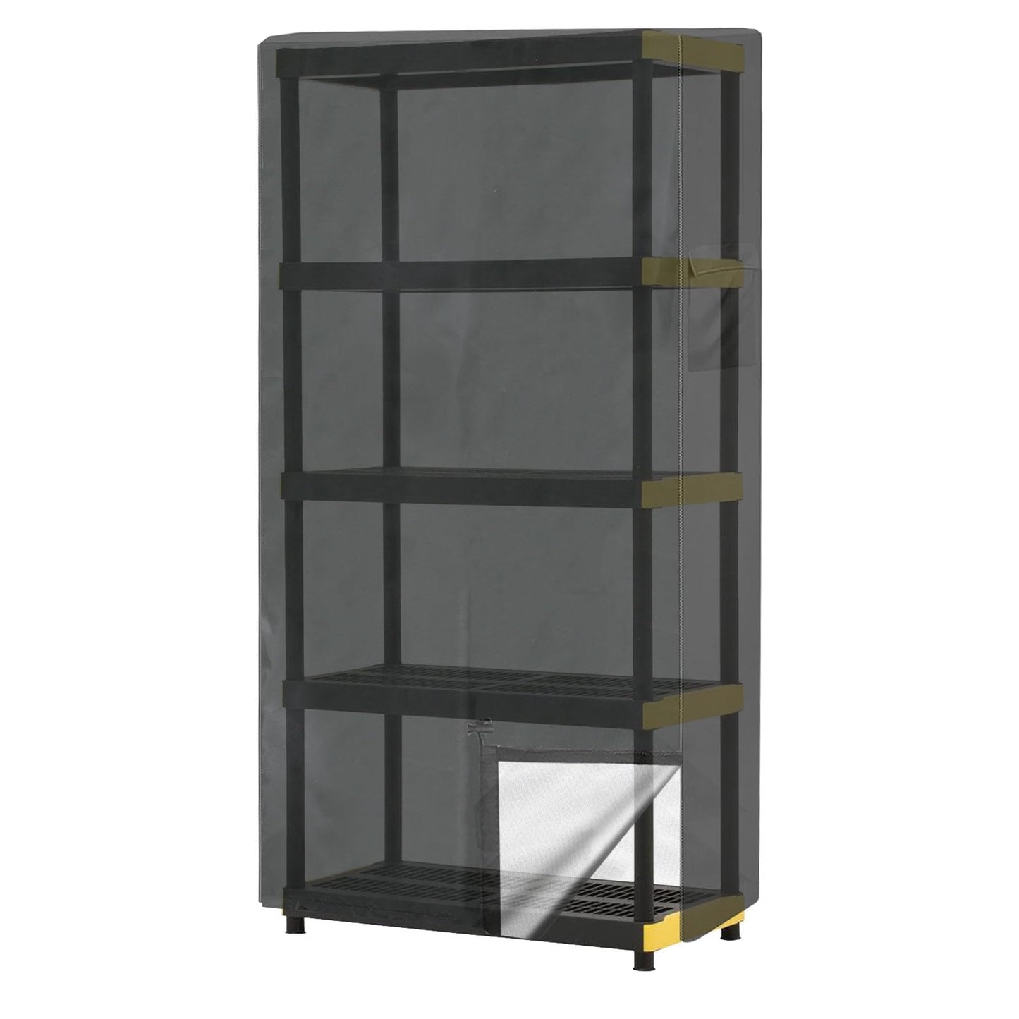 VIKKSAER Dustproof Shelf Cover, 48" W x 18" D x 72" H, Heavy Duty Waterproof Storage Shelving Cover, Steel Organizer Wire Rack Covers, Shelf Display Rack Protector Cover with Zipper (Black)