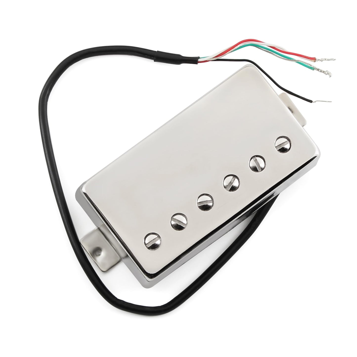 FLEOR Alnico 5 Guitar Humbucker Pickup 4-Wires Neck+Bridge Pickup Set Chrome Fit LP Guitar Part