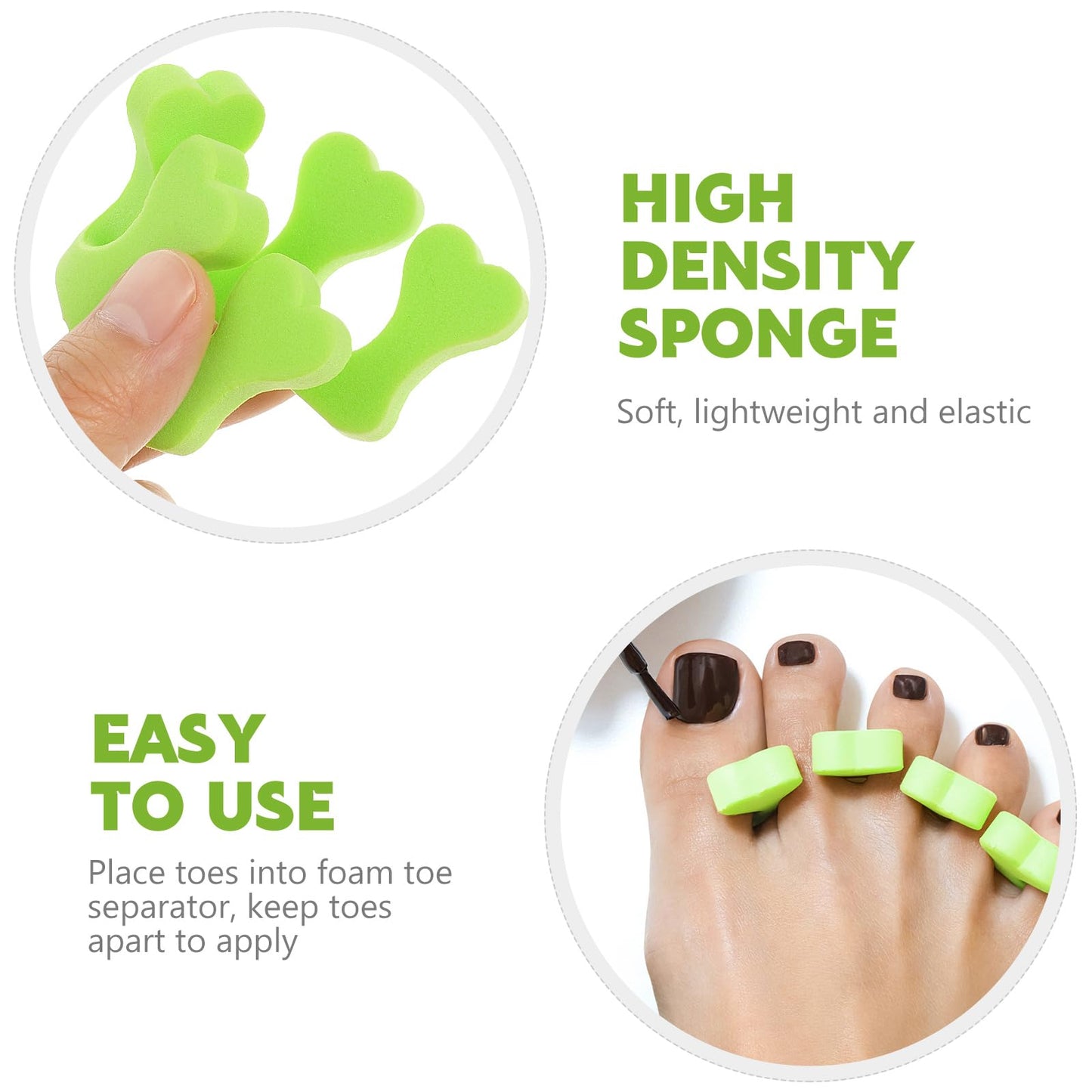 Beavorty 100 Pairs Foam Toe Separators Finger Toe Spacers Disposable Toes Dividers for Nail Art Manicure Polish Pedicure DIY Tools