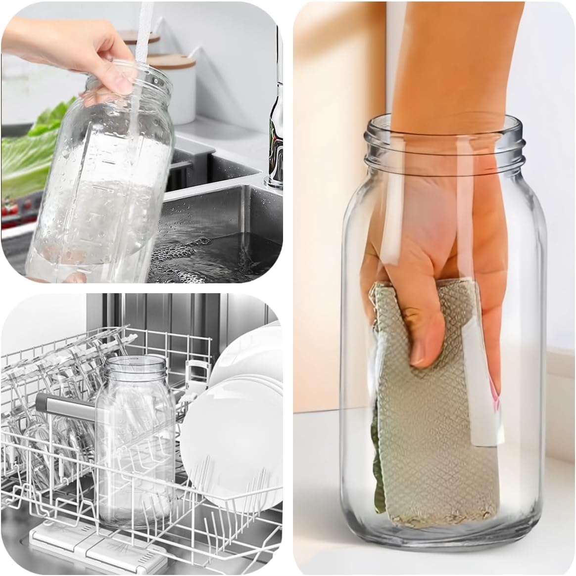 2 Pack 64 oz Glass Pitcher With Lid, Mason Jar Pitcher, Glass Sun Tea Jar for Ice Tea, 2 Quart Breast Milk Jug with Flip Cap Leak Proof, Cold Brew Coffee (2 PCS-64 oz)
