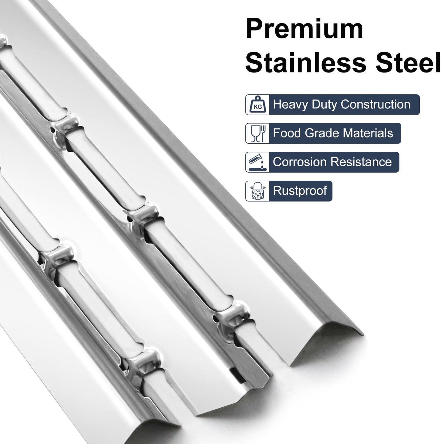 Criditpid 13 3/4" x 5 7/8" Stainless Steel BBQ Heat Shield Plate Replacement Parts for Broil King Signet, Monarch and Sovereign Gas Grills Model, Barbecue Burner Cover, Heat Tent, Flame Tamer, 4 Pack.