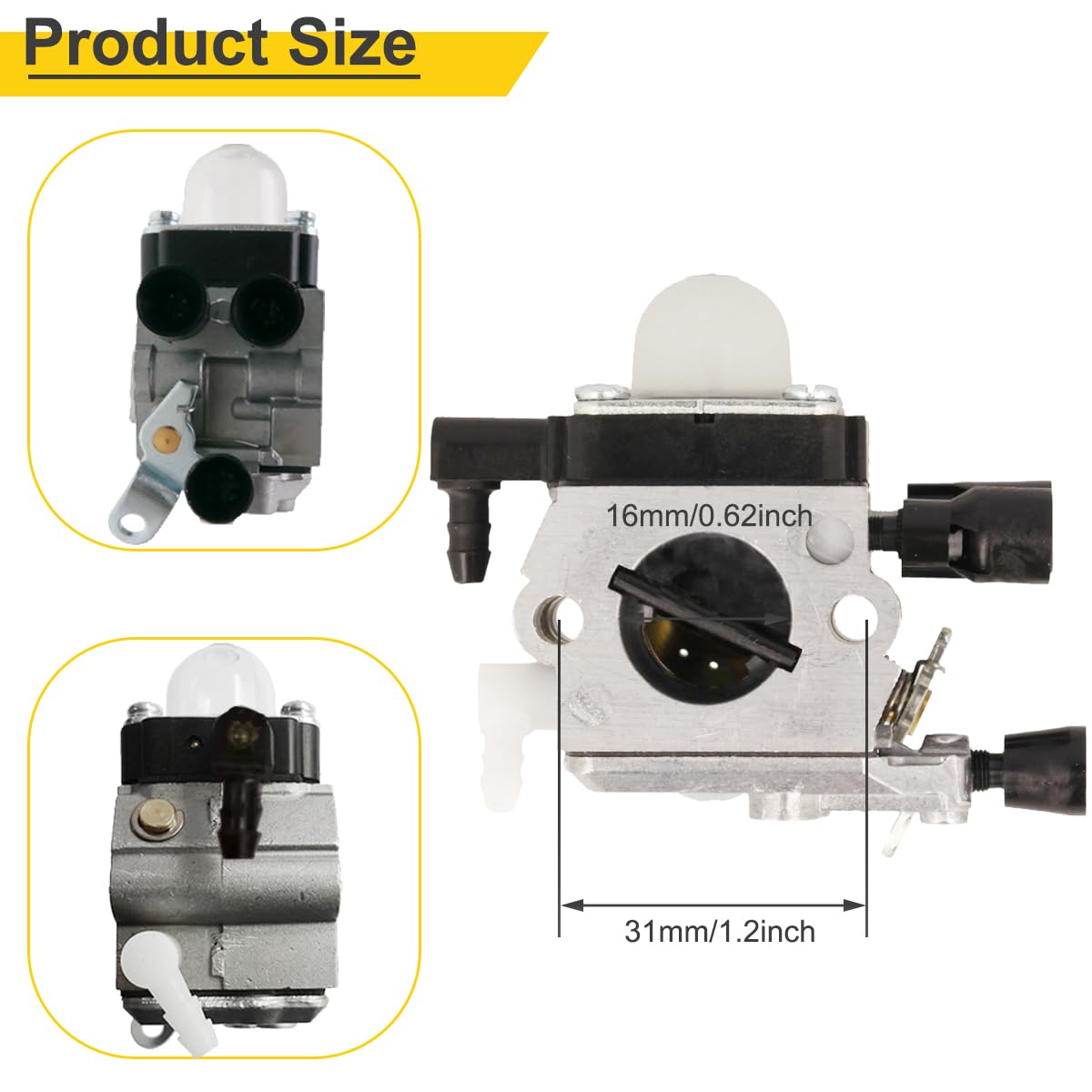 ZAMDOE FS38 Carburetor for Stihl FS 38 FS55R FS45 FS46 FS55 FS55C FS 55R 2-MIX Brushcutters String Trimmer Replace for ZAMA C1Q-S282 4140 120 0623 41401200623B (After 2013-2015)