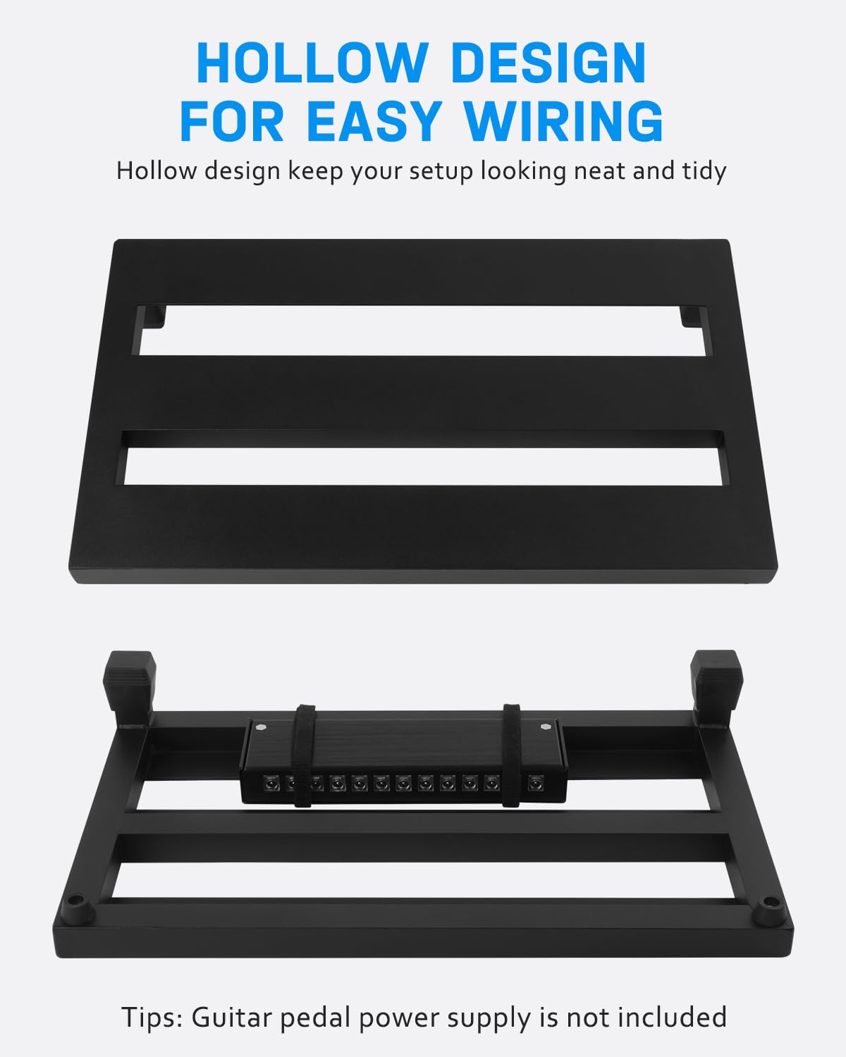 STRICH Guitar Pedal Board Aluminum Alloy 1.2lb Super Light Effect Pedalboard 15'' x 8.66'' with Carry Bag, MINI+ 15