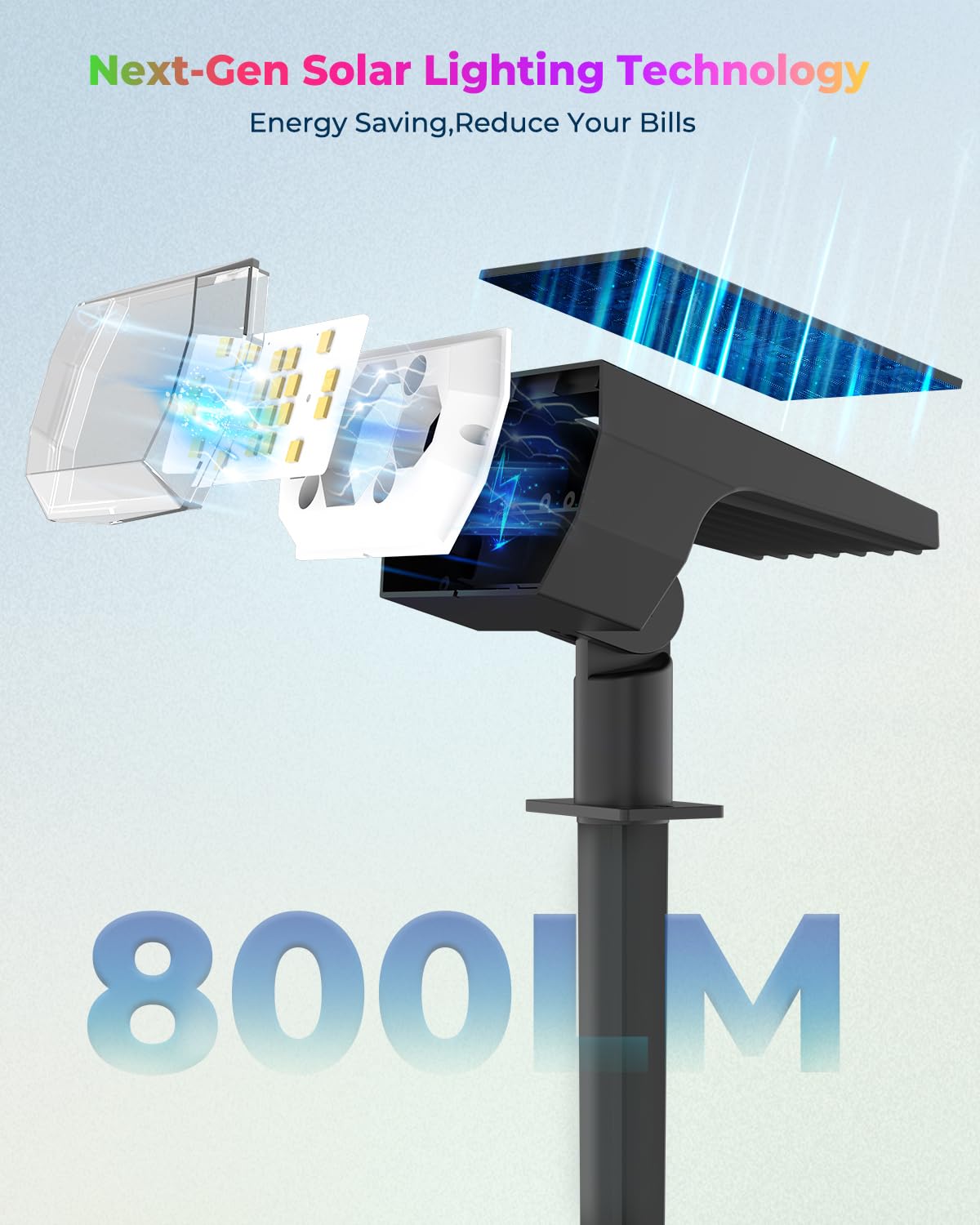 6 Packs Solar Christmas Garden Lights Outdoor, 18 LED RGB Solar Lights Outdoor, IP67 Waterproof, Adjustable Brightness Dusk to Dawn Solar Spotlights for Yard, Lawn, Walkway, Driveway