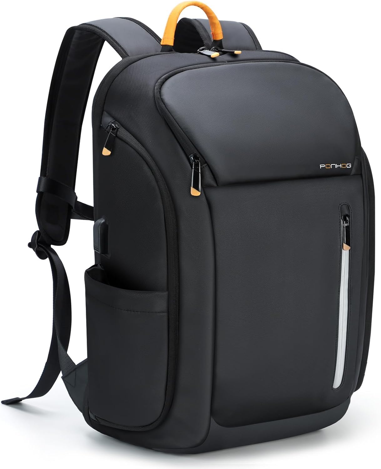 Laptop Backpack for Men - 17.3 Inch Anti Theft Business Backpack with USB Charging Port, Water Resistant Computer Backpack Flight Approved Carry On Travel Backpack for Work College, 30L, Black