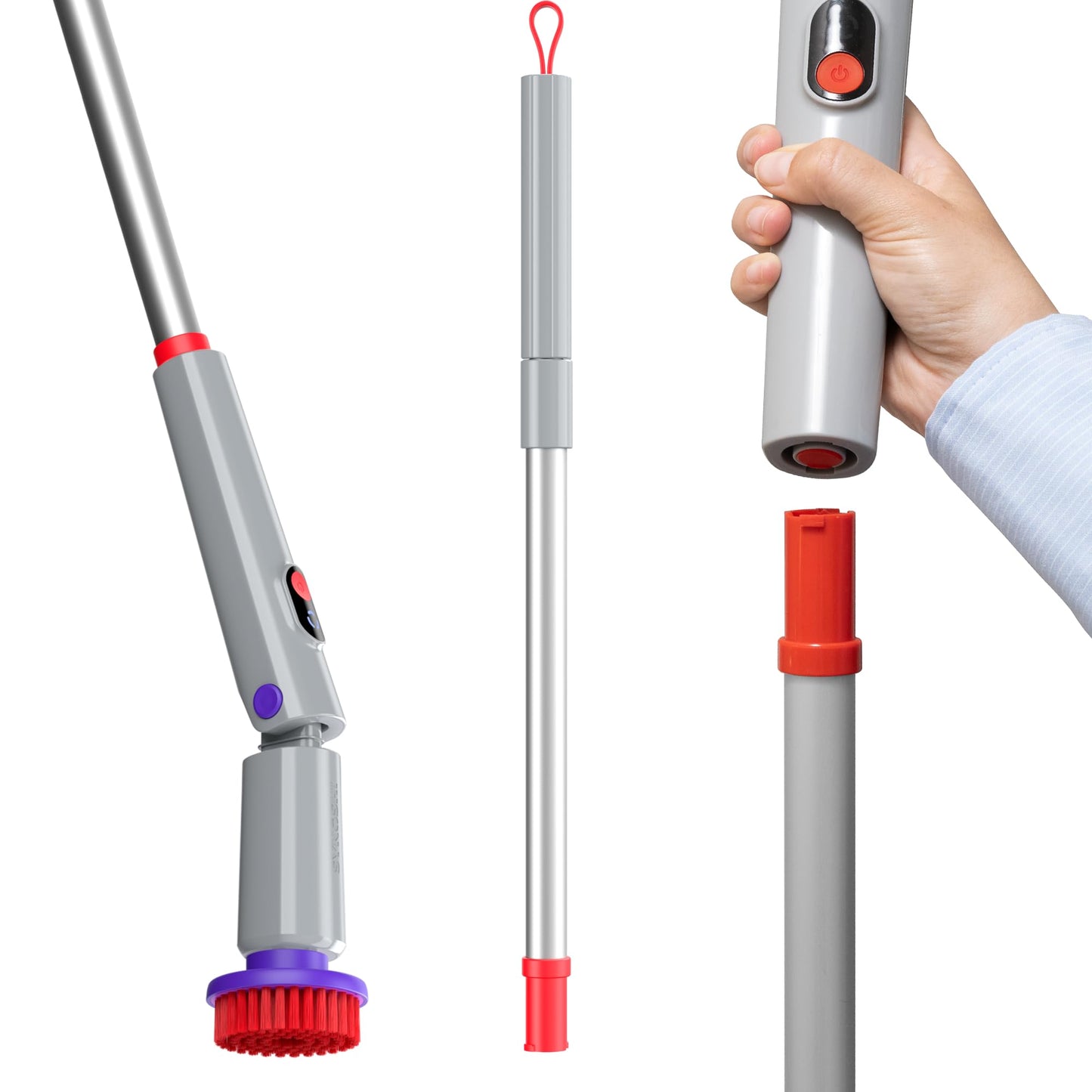 Synoshi PRO Electric Spin Scrubber, Electric Bathroom Cleaning Handle for Scrubber (No Scrubber included) . Extends up to 29.5 Inch (75 cm)