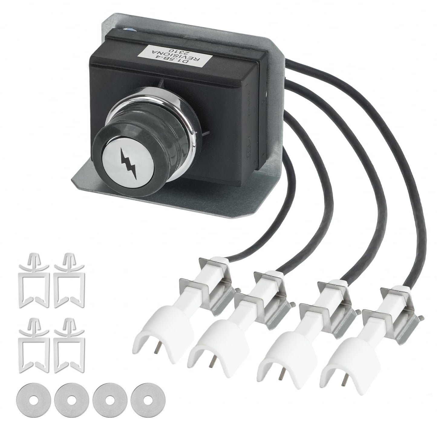 only fire 7629 Grill Igniter Kit Fits Weber Genesis 330 Series Gas Grill with Front Mounted Control Panel (2011 - Newer), Electronic Igniter, Electrodes Ignition Kit Replacement