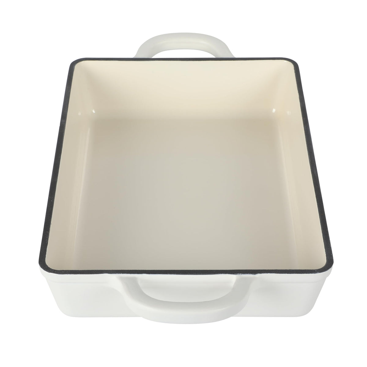 Crock-Pot Artisan 13" Enameled Cast Iron Lasagna Pan, Matte Linen White