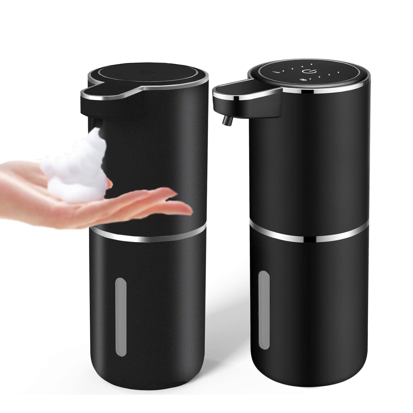 2Pack Automatic Soap Dispenser Touchless, Foaming Soap Dispenser 6 Adjustable Level Hands Free USB Rechargeable Dispenser Electric Wall Mounted Dish Dispenser Kitchen Bathroom
