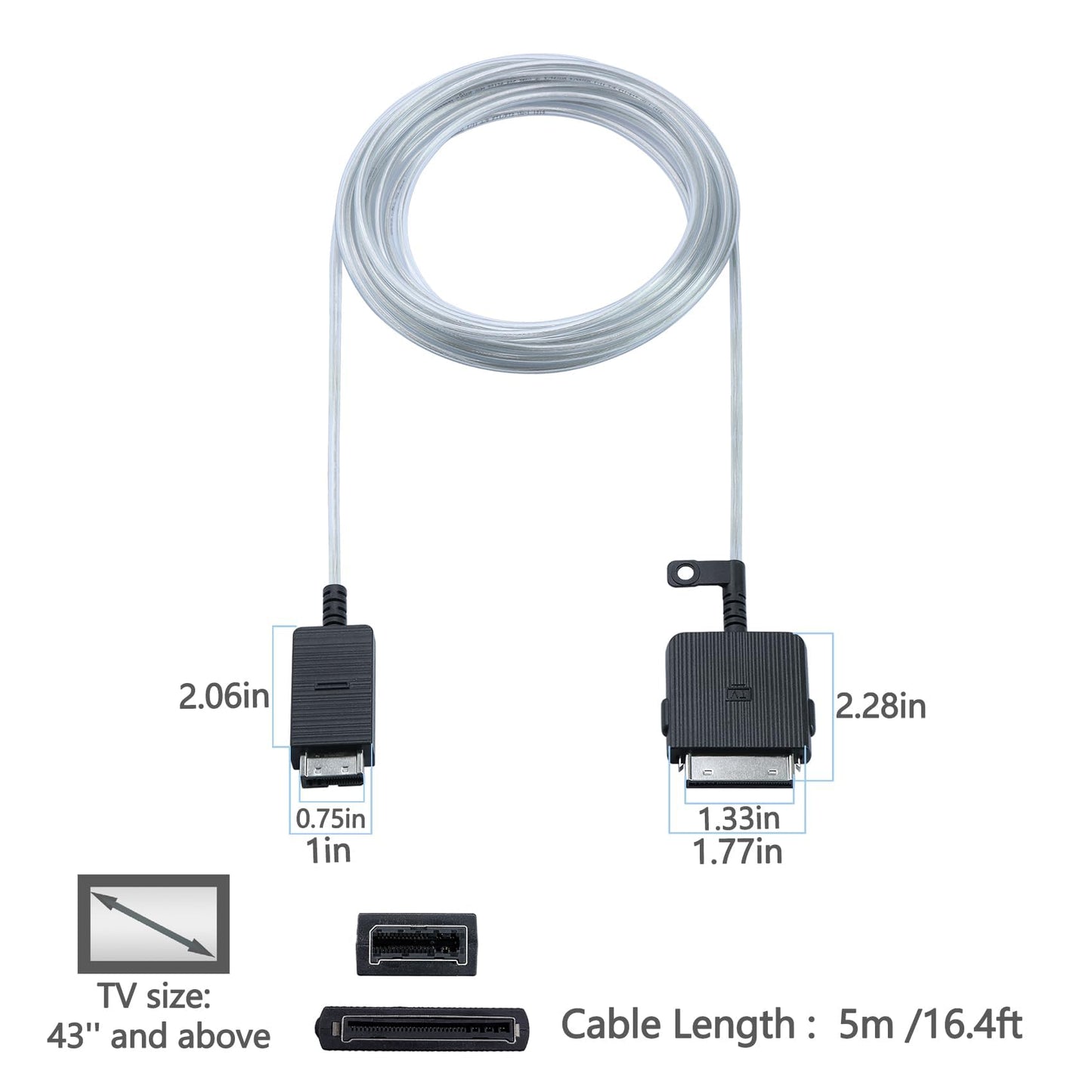 5m/16.4ft BN39-02470A Frame TV Power Cord Compatible with Samsung The Frame LS03AAF LS03BAF LS03DAF LS03TAF LS03FAF LS03RAF Q85R Q95R Q95T TV