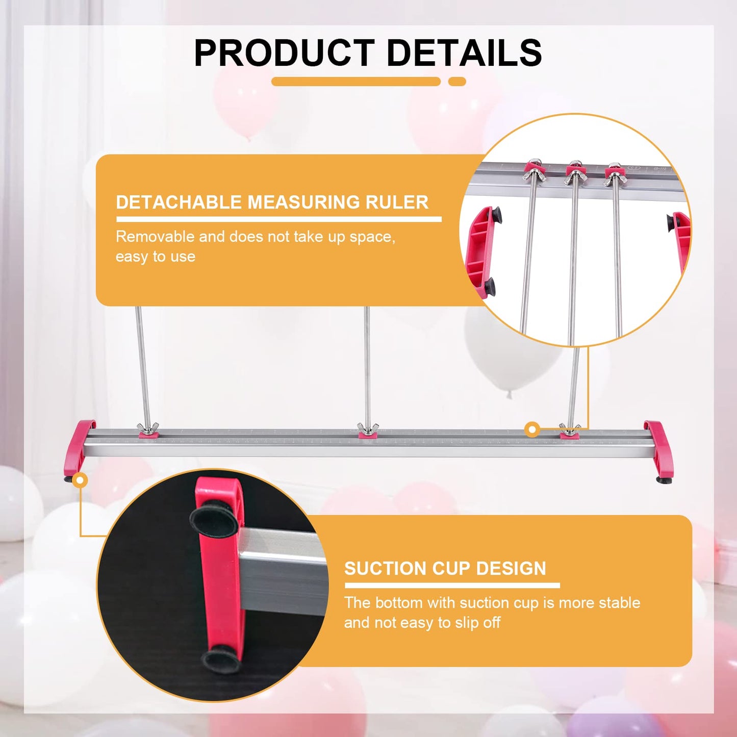 Balloon Sizer Ruler - Metal Measurement Tool, Adjustable 0-12 Inch for Decorations and Arches (Hollow)