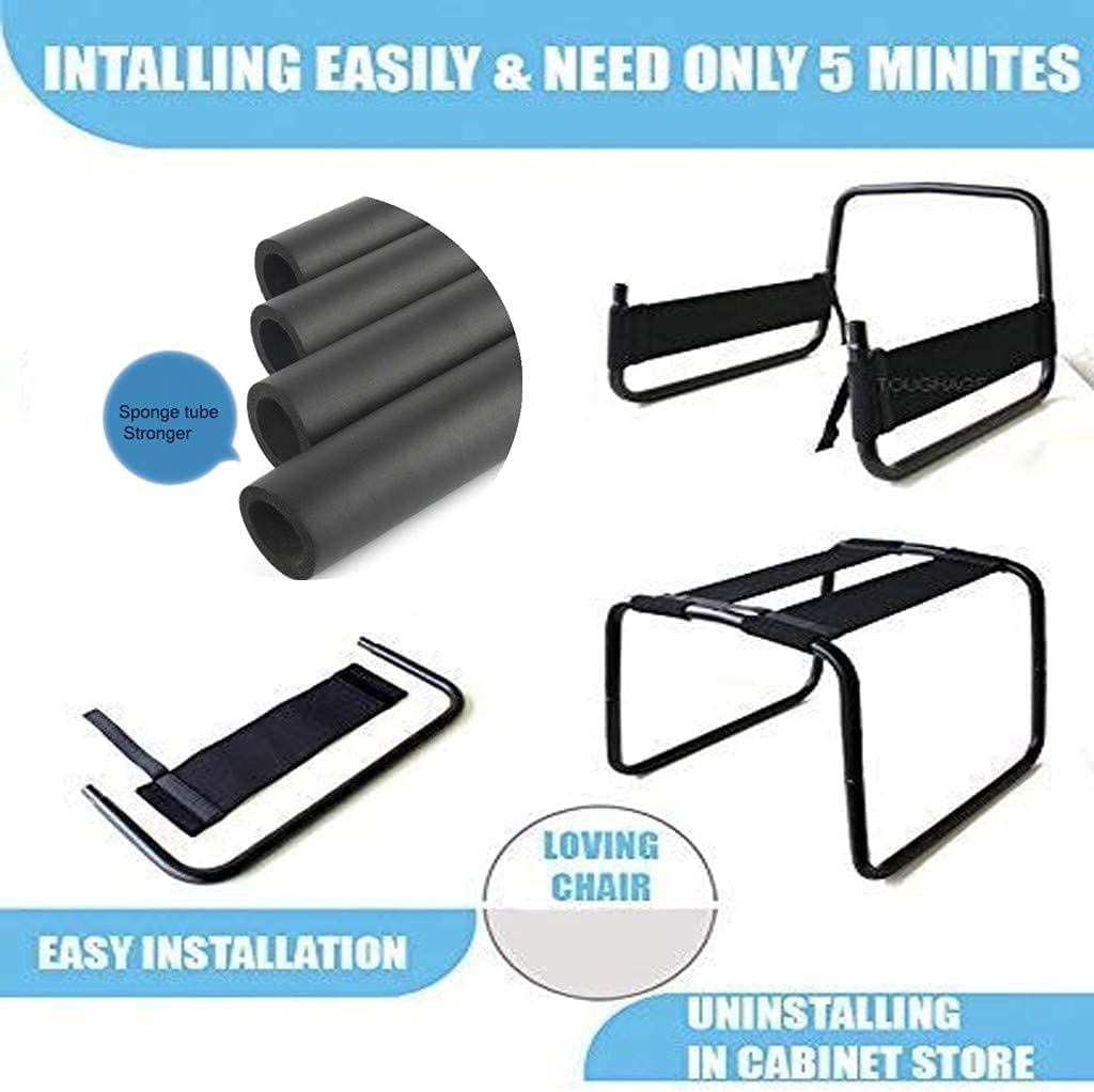 Adjustable Folding Chair Portable Position Assist Chair Couples Stool Detachable Stool Elastic Furniture for Bedroom Bathroom Bear Weight up to 300 pounds