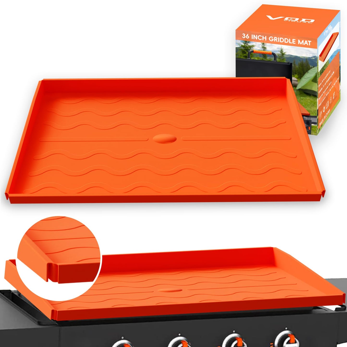 36" Griddle Mat for Blackstone Griddle Full Edge Cover, Protective Cover Heavy Duty Reusable Food Grade Silicone Mat Cover