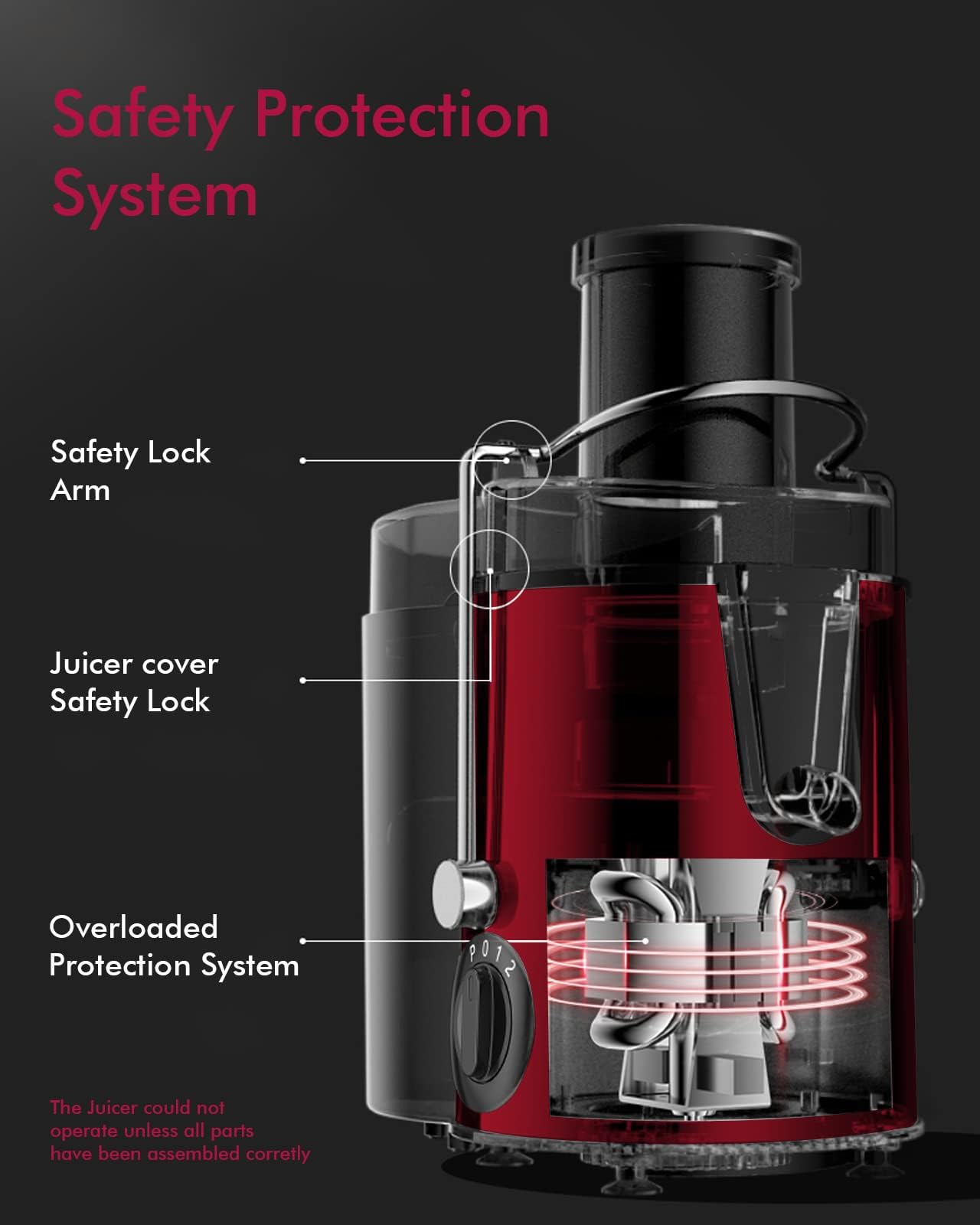 SIFENE Centrifugal Juicer Machine Compact Juice Extractor With 3 Inch Wide Mouth For Whole Fruits And Vegetables 3 Speed Control Stainless Steel Filter BPA Free Easy To Clean