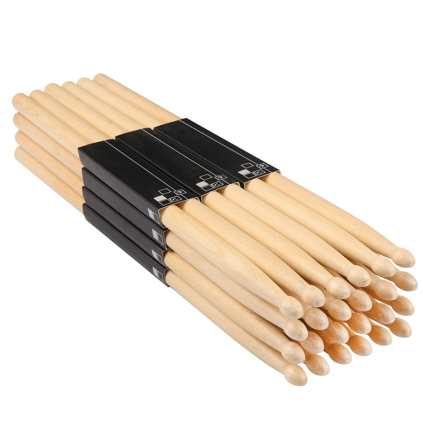 GNIEMCKIN Drum Sticks, 12 Pairs 5A Drumsticks,16 Inch, Classic Wood Tip Drumstick Bulk, Pitch Matched Drumsticks Maple Wood Drum Sticks