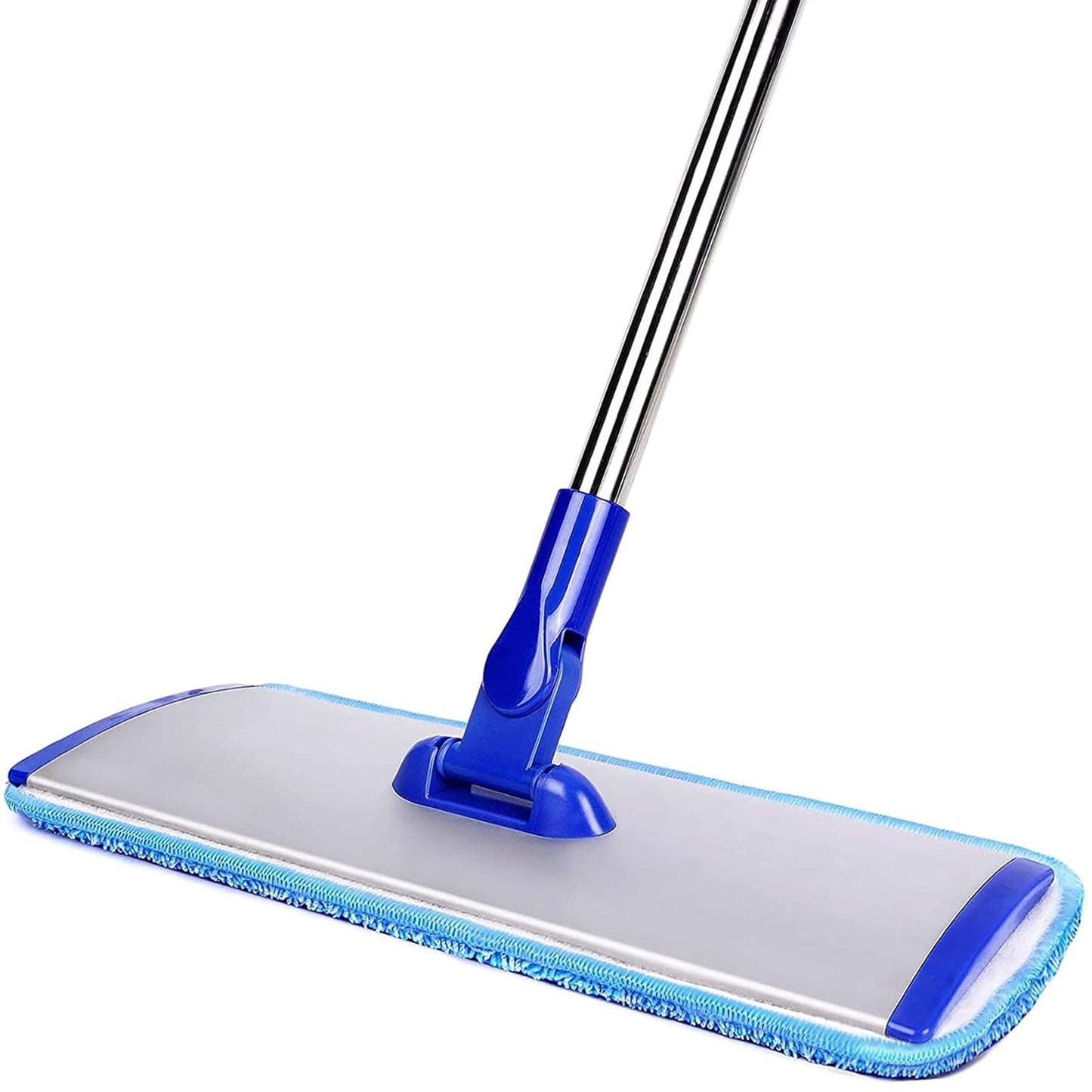 Professional Hardwood Floor Mop - 18" Microfiber Flat Mop with Washable Pad, Adjustable Stainless Steel Handle (35.5"-51") for Wet and Dry Mopping on Laminate, Tile & Vinyl Floors