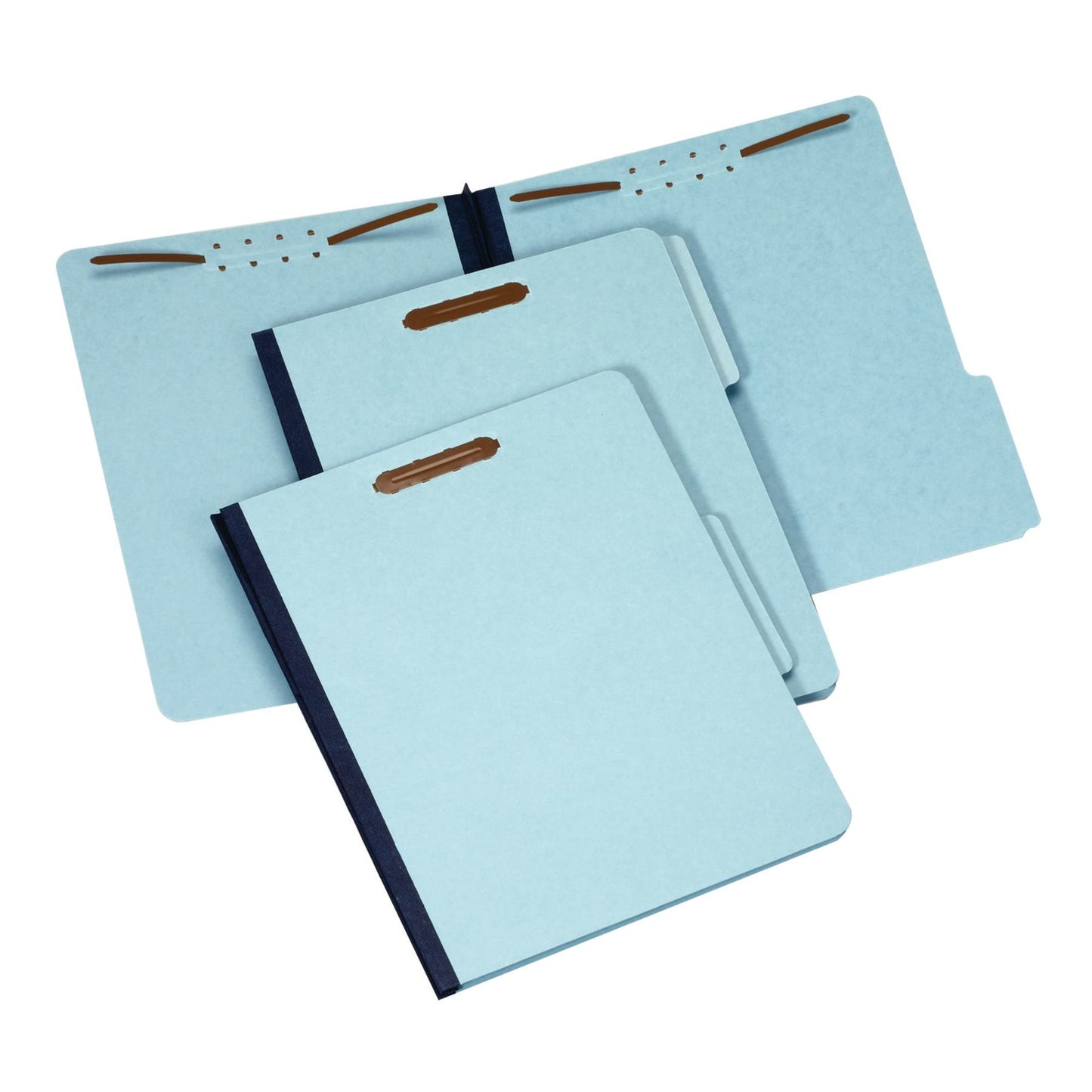 Globe-Weis Pressboard File Folder with 2 Fasteners, 1 Inch Expansion, 1/3 Tabs, Letter Size, 25-Pack, Blue, (615F21-3BLU)