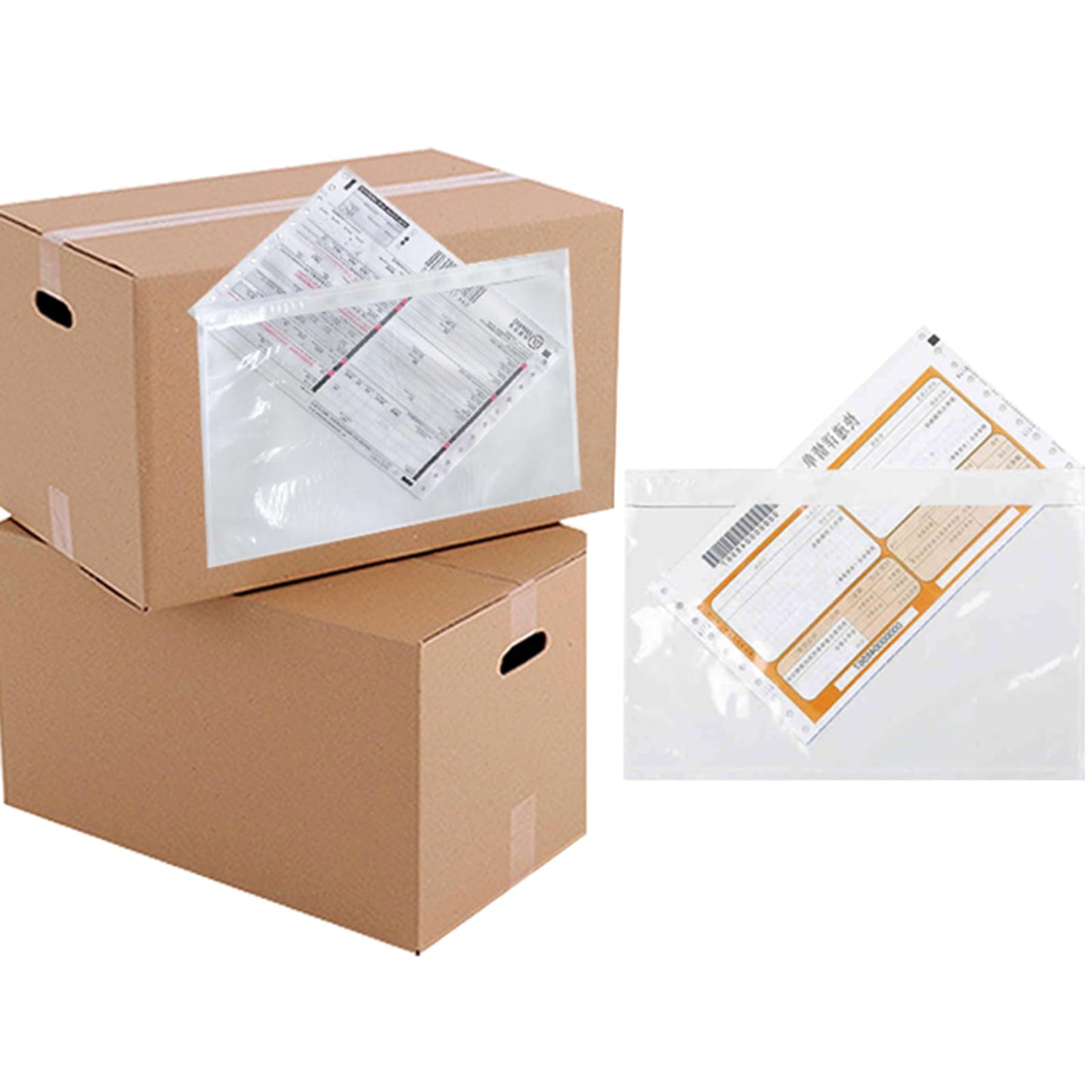 MBLABEL 500 Pcs 15.2x22.8cm (6x9in) Shipping Envelopes, Packing List Mailing Envelopes Clear Adhesive Shipping Label Sleeves Shipping Supplies for Small Businesses