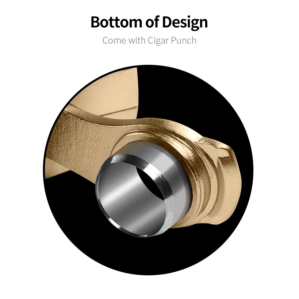 CIGARLOONG Cigar Cutter Stainless Steel Sharpening V Cut Blades with Cigar Punch