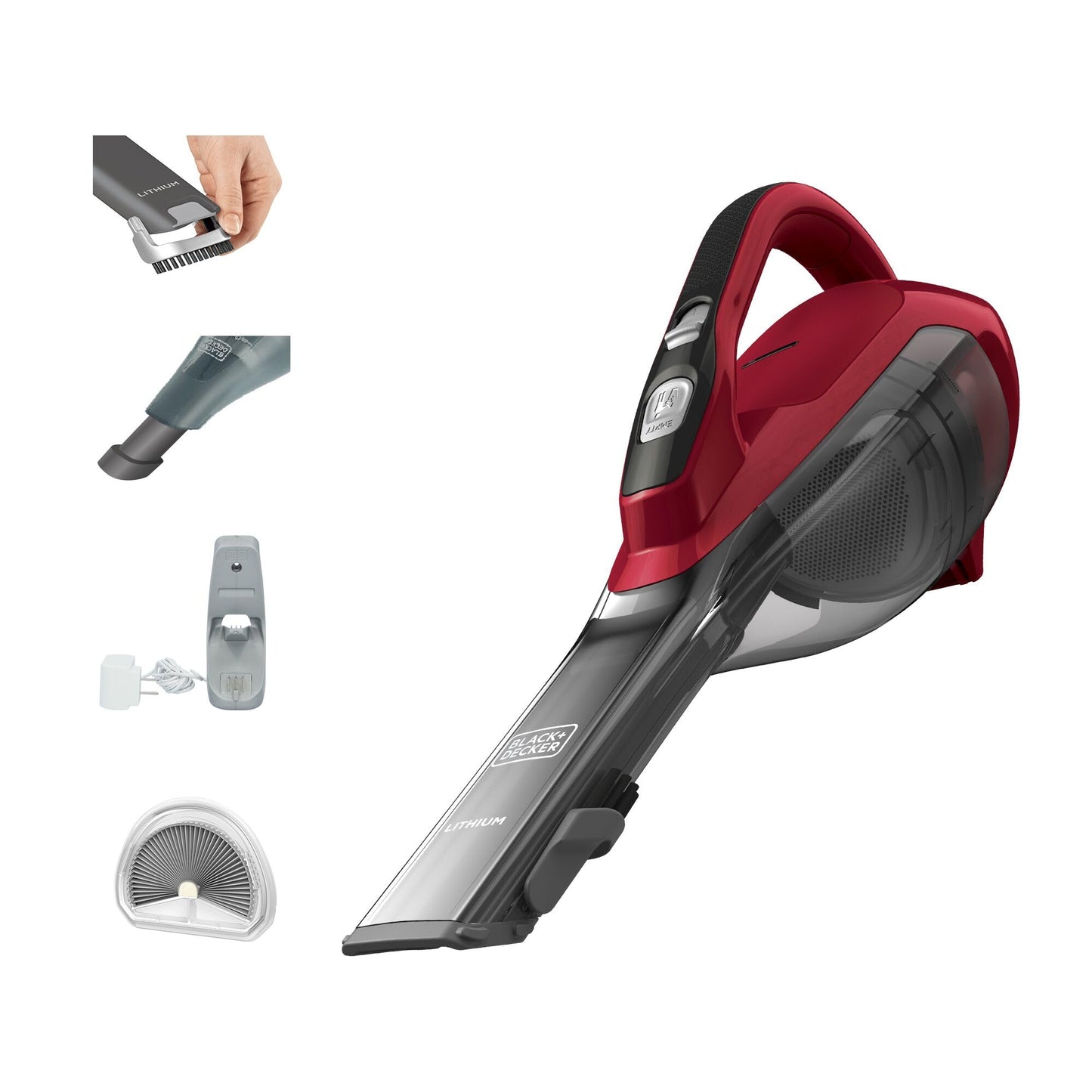 BLACK+DECKER Dustbuster Handheld Vacuum, Cordless, Chili Red (HLVA320J26)