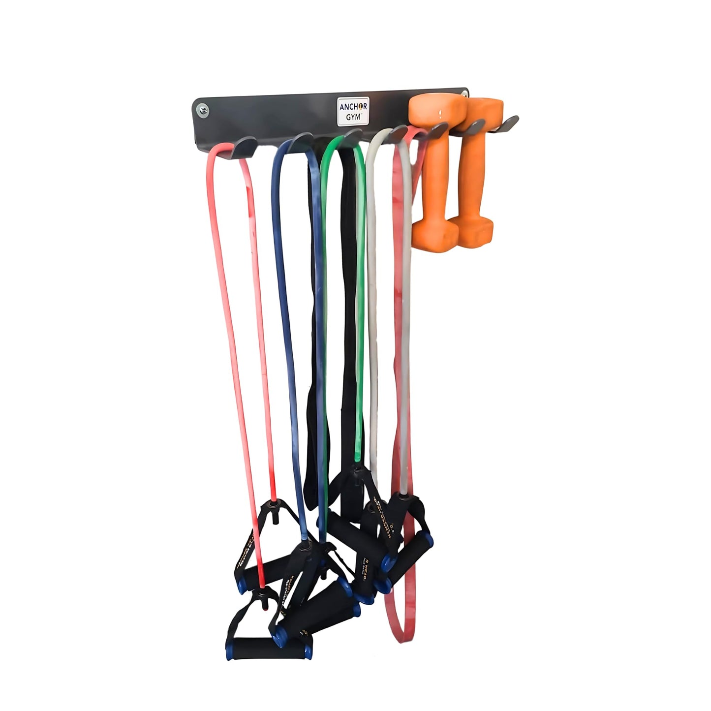 Anchor Gym Resistance Band Storage Rack - Gym Rack Organizer for Ropes, Straps & Small Dumbbells - (L-17 Inches) - (Screws Included)