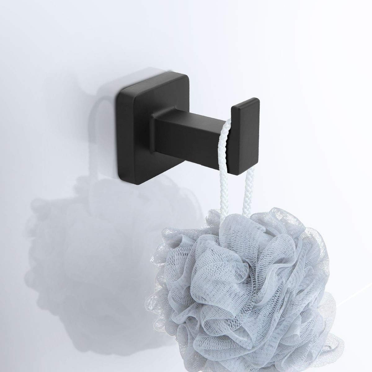 DEGULAS Bathroom Hardware Set 4 Pieces, Stainless Steel Towel Bar Set, Includes 20In Towel Bar, Towel Ring, Robe Towel Hooks,Toilet Paper Holder, Bathroom Towel Rack Set，Black