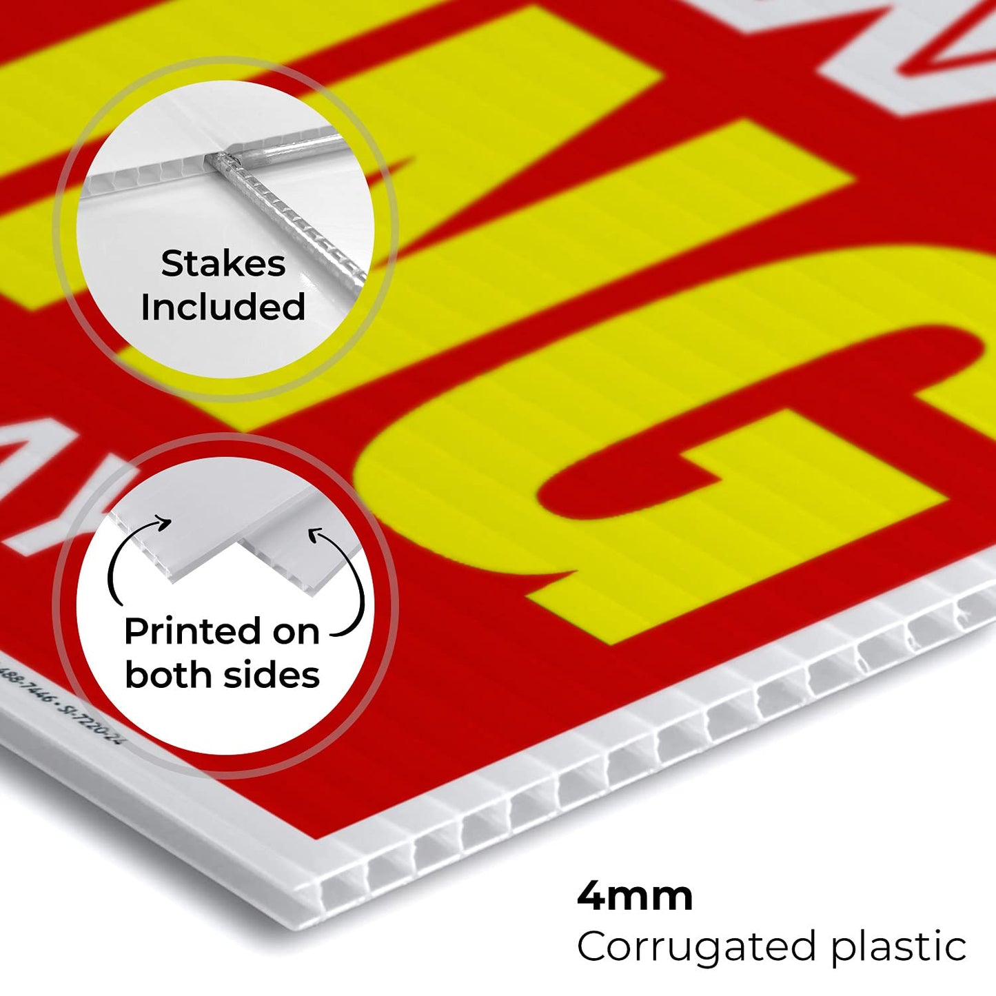Now Hiring Sign, Help Wanted Signs for Business, (2 Pack) Double Sided 18x24 Inches, Corrugated Plastic with Metal H Stake, Made in USA
