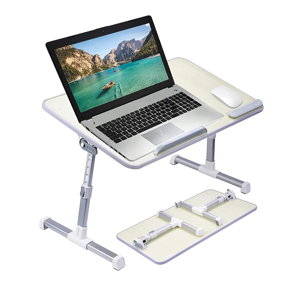 Amazon Basics Adjustable Tray Table Lap Desk Fits up to 43.18 cms Laptop, Medium, 30.48 x 50.8 cms, Cream