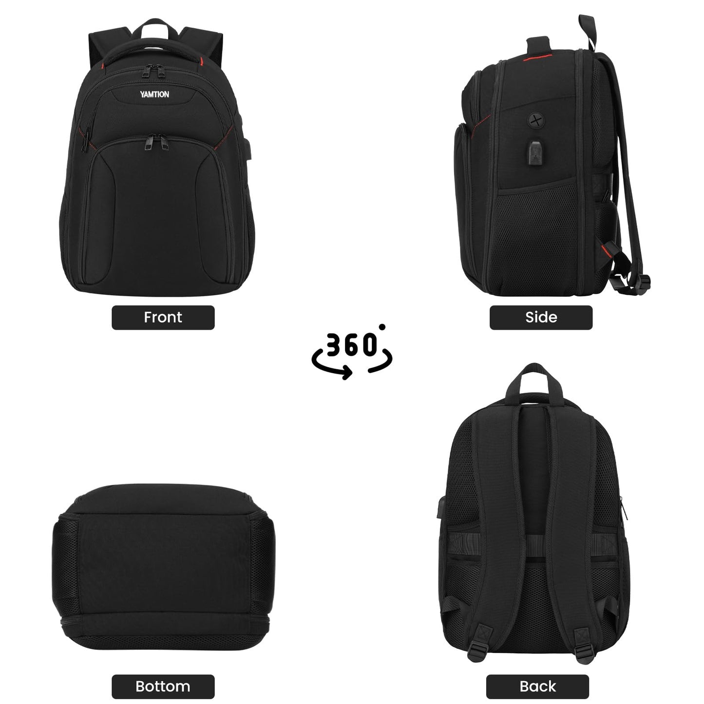 Travel Laptop Backpack,15.6 inch Anti Theft Bussiness Back Pack with USB Charging Port,School Computer Bookbag Fits 17.3 Inch Notebook,Work Backpack for Men Women