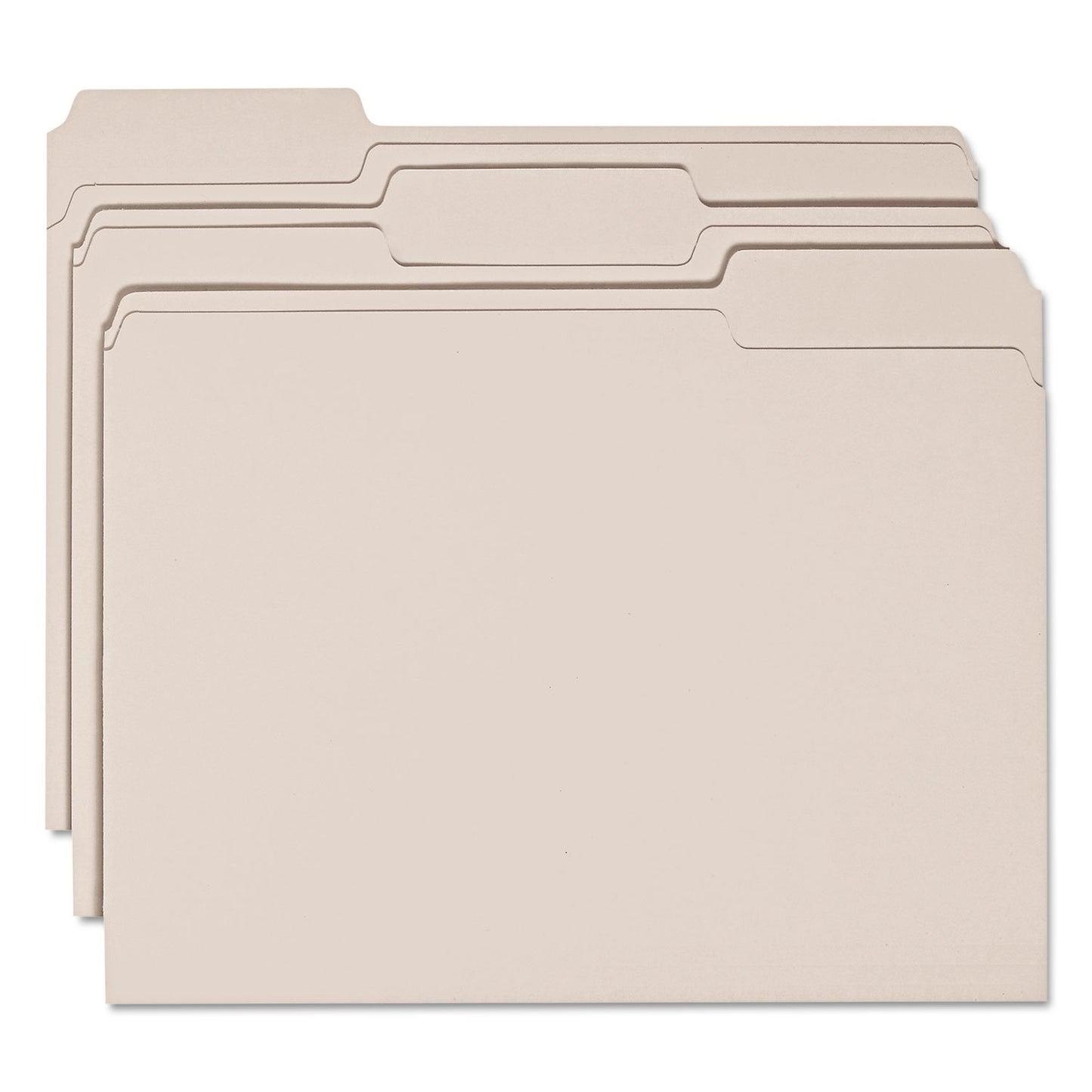 Smead 1/3-Cut File Folders, Letter Size, Gray, 100 Per Box (12343)