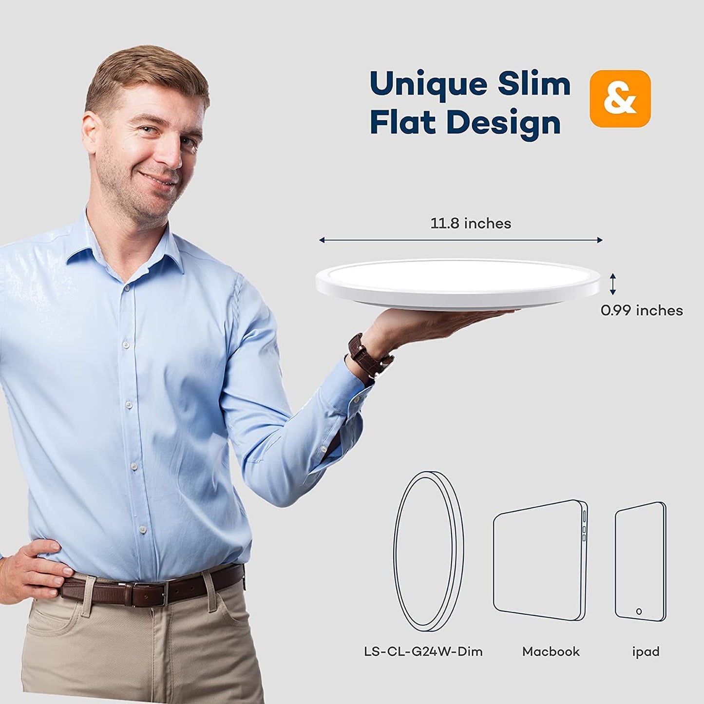 BLNAN Dimmable LED Flush Mount Ceiling Light Fixture with Remote Control, 12Inch 3000K-6500K Light Color Adjustable, Modern Ultra-Thin Ceiling Lamp for Bedroom Kitchen, Wired