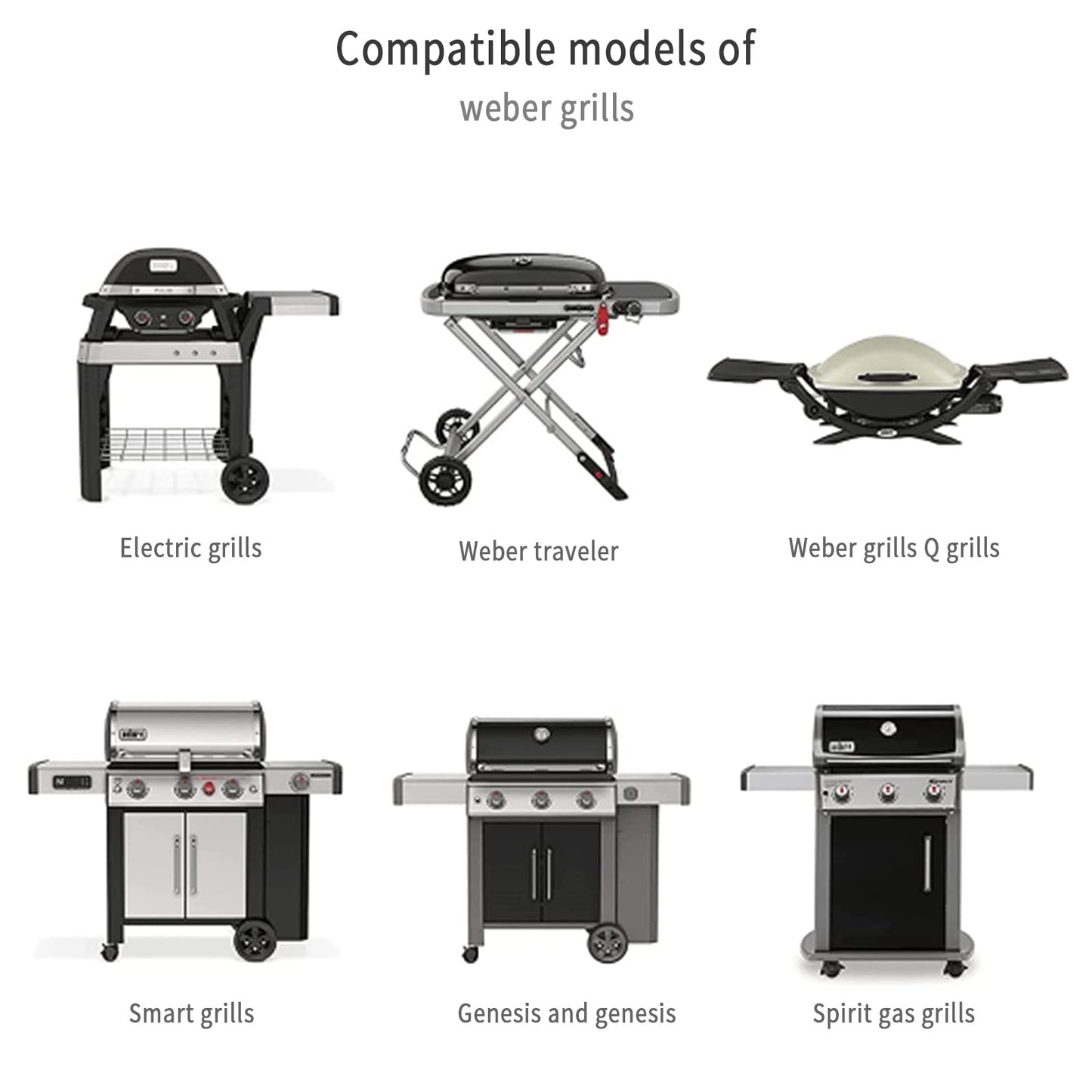 50 Pack 6415 Grease Drip Pan Liners for Weber Spirit Series, Q Series Grills,Genesis II LX 200 and 300 Series, Disposable Aluminum Foil BBQ Grease Trays, & for Baking Heating Storing Food 8.5" X 6"