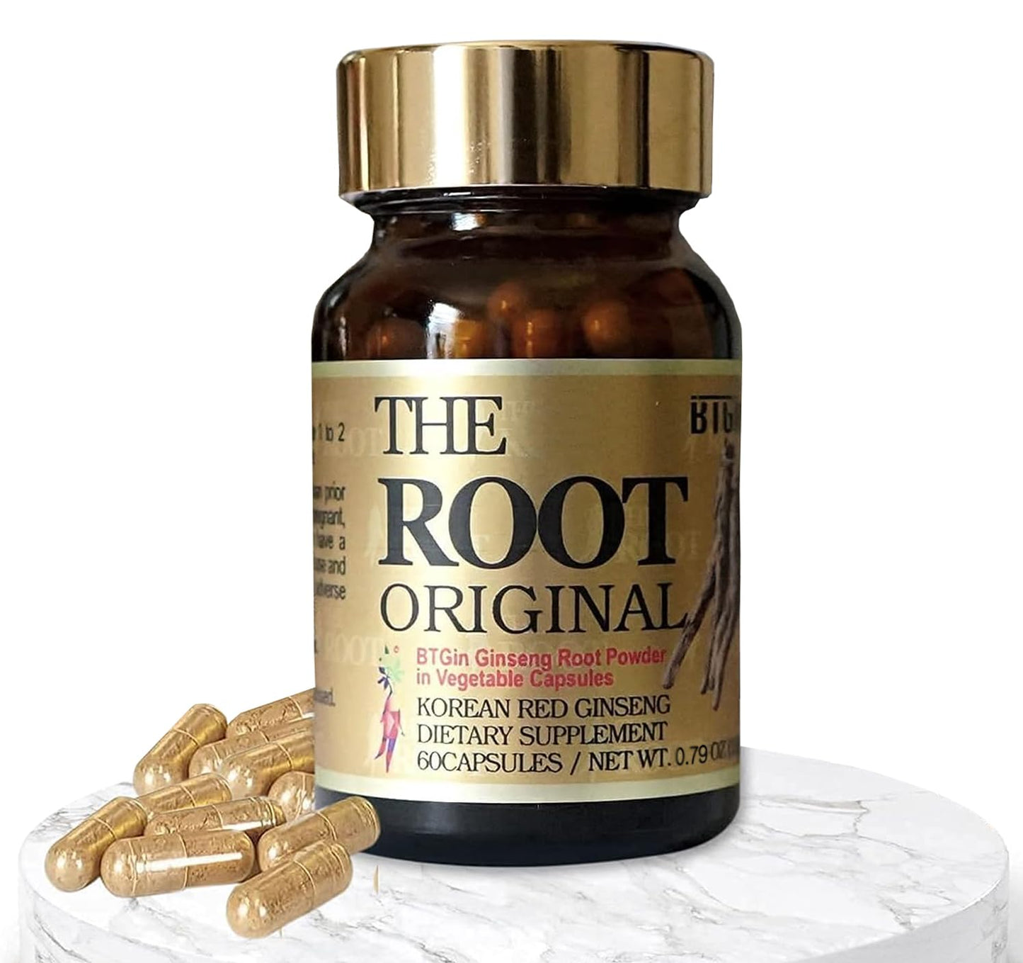[BTGin] Genuine Korean Ginseng Capsules Enriched in Ginsenoside Rg3 Through Fermentative Enzyme Process - 100% Powder 18000mg