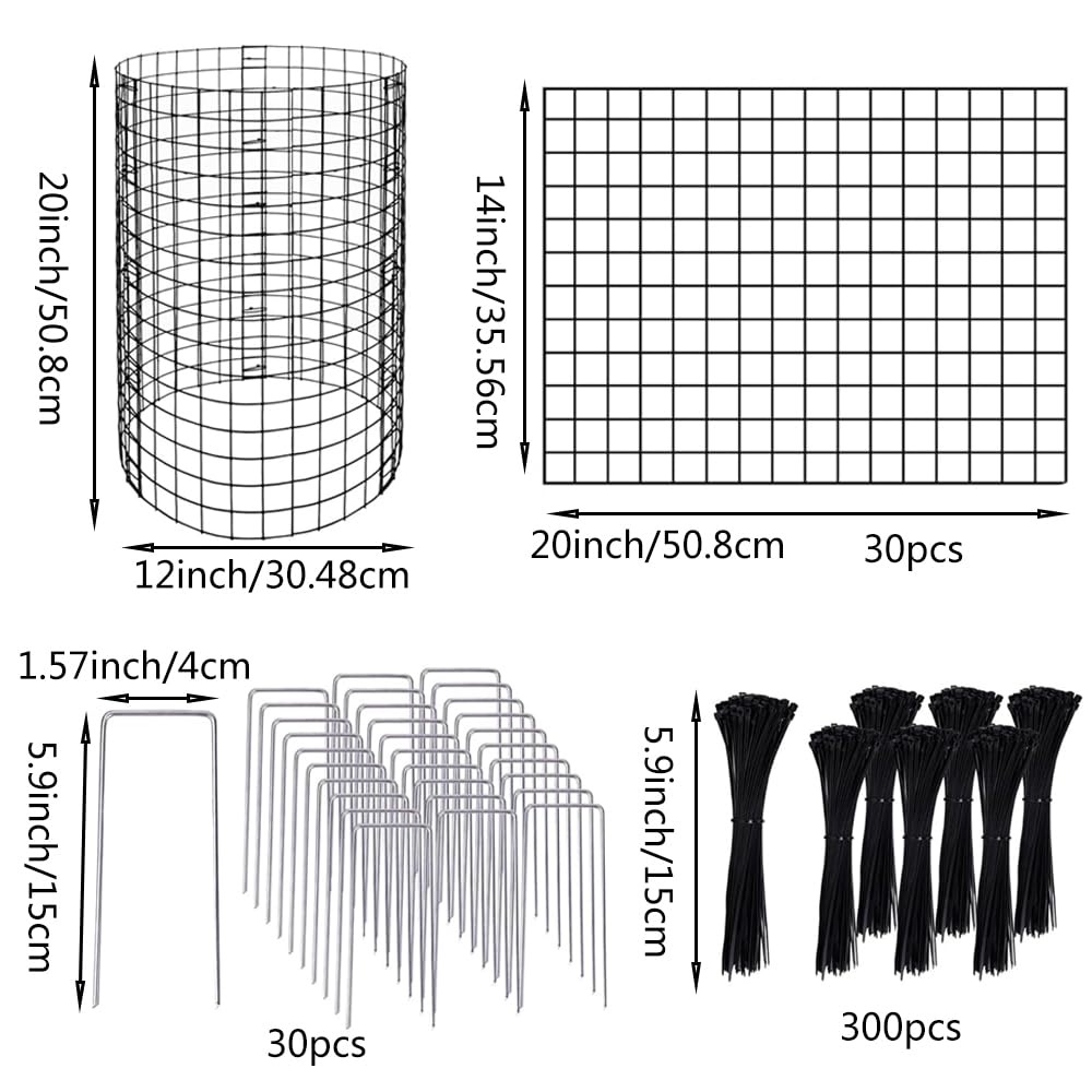 10 Packs 20" H X 12" D Plant Protectors from Animals,Square Garden Wire Plant Cages Mesh,Metal Garden Plant Cloche Protection Barricades for Outdoor Plants, Flowers & Vegetables, Keeps Bunny Chicken