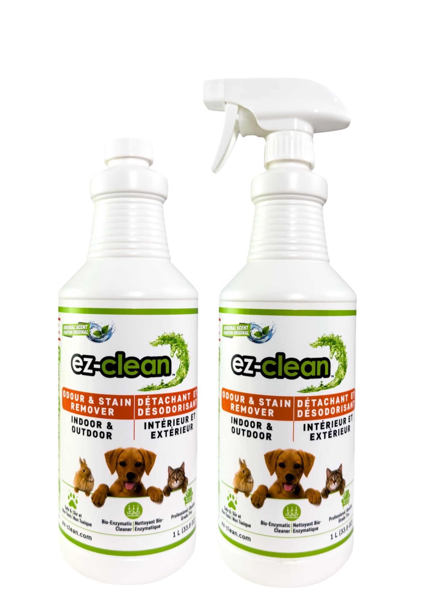 ez-clean Odour Remover- Highly Concentrated Bio Enzyme - Pet Odour Eliminator for Dog, Cat, and Small Animal Urine - Indoor & Outdoor Use for Any Organic Spills