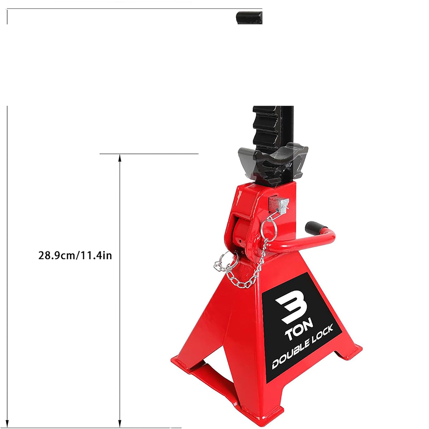 Car Jack with Double Pin Locking Jack Stands Stand Adjustable Heavy Duty Professional SteelJack Stand, 3 Ton (6,600 LBs) for Trucks,Home,Garage, SUV, Pickup,Car,UTV/ATV, Red 1 Pair