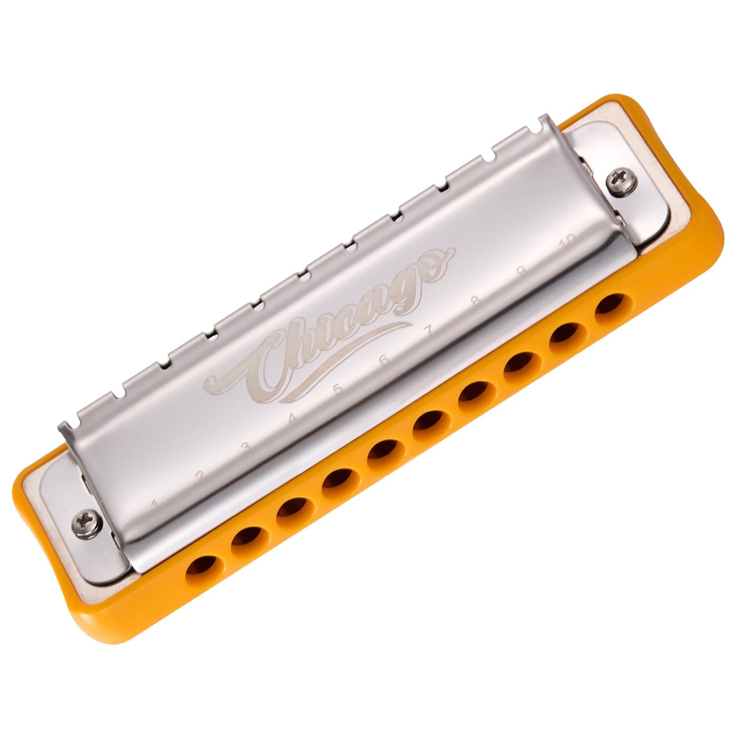 Harmonica JDR Blues key of D 10 Holes 20 Tones Harps Armonica for Adults Professional Beginners Mini Mouth Organ with Case Chicago (D)