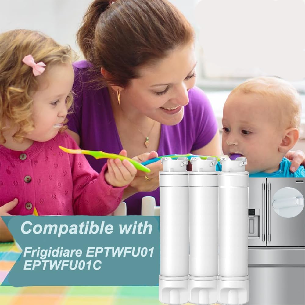 Refrigerator Water Filter Compatible with Frigidaire EPTWFU01, EWF02, Pure Source Ultra II, 3PACK